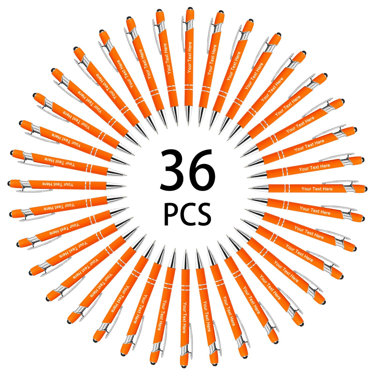 Hapelf Up to 500 Bulk Personalized Pens Custom Engraved Ballpoint Pen with Stylus Tip Retractable