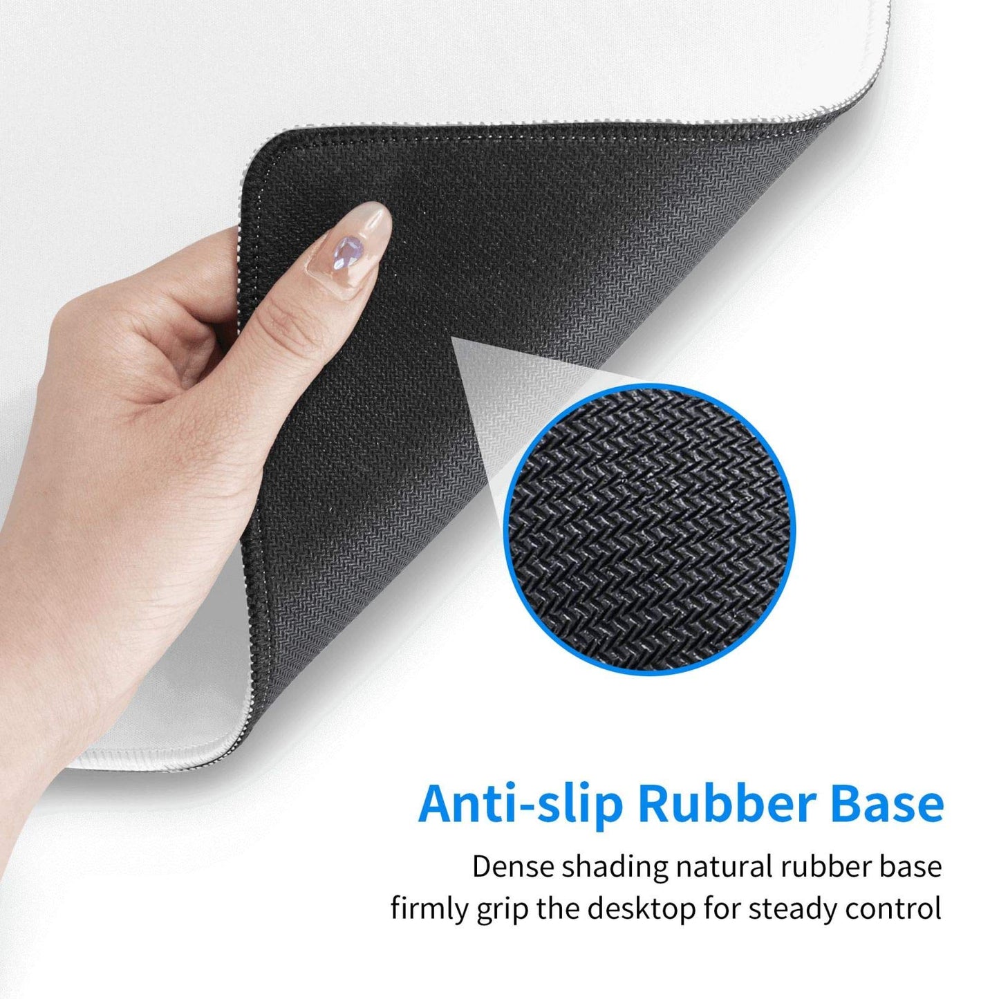 White Mouse Pad Extended Large Gaming Mousepad XL Big Long Oversized Desk Mat Stitched Edges 31.5 X