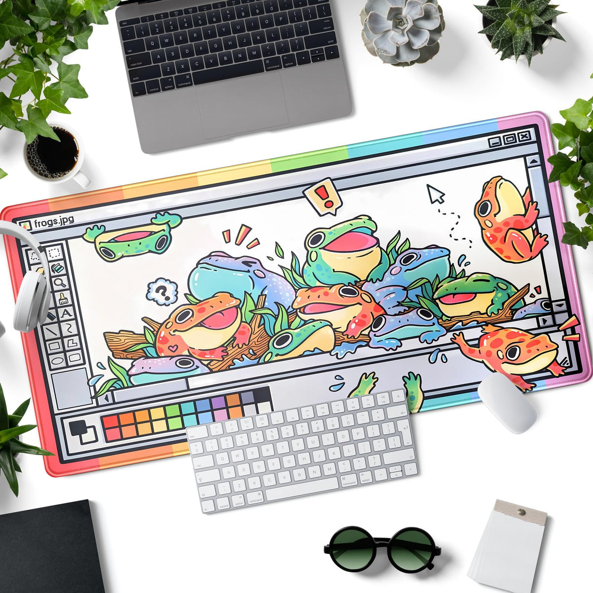 Frogs Mouse Pad Large Gaming Mousepad XXL Cool Frogs Desk Mat Cute Extended Desk Pad Computer