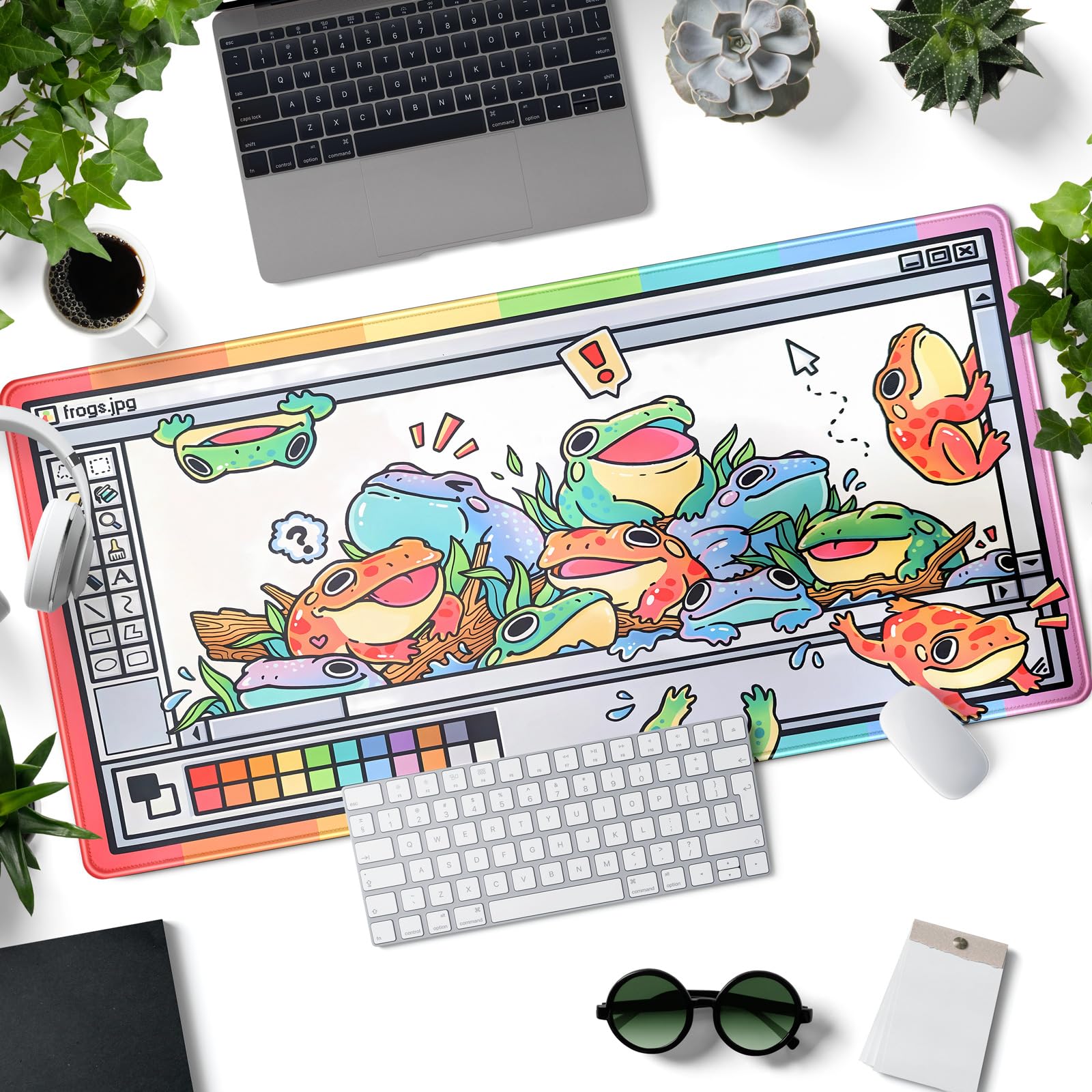 Frogs Mouse Pad Large Gaming Mousepad XXL Cool Frogs Desk Mat Cute Extended Desk Pad Computer
