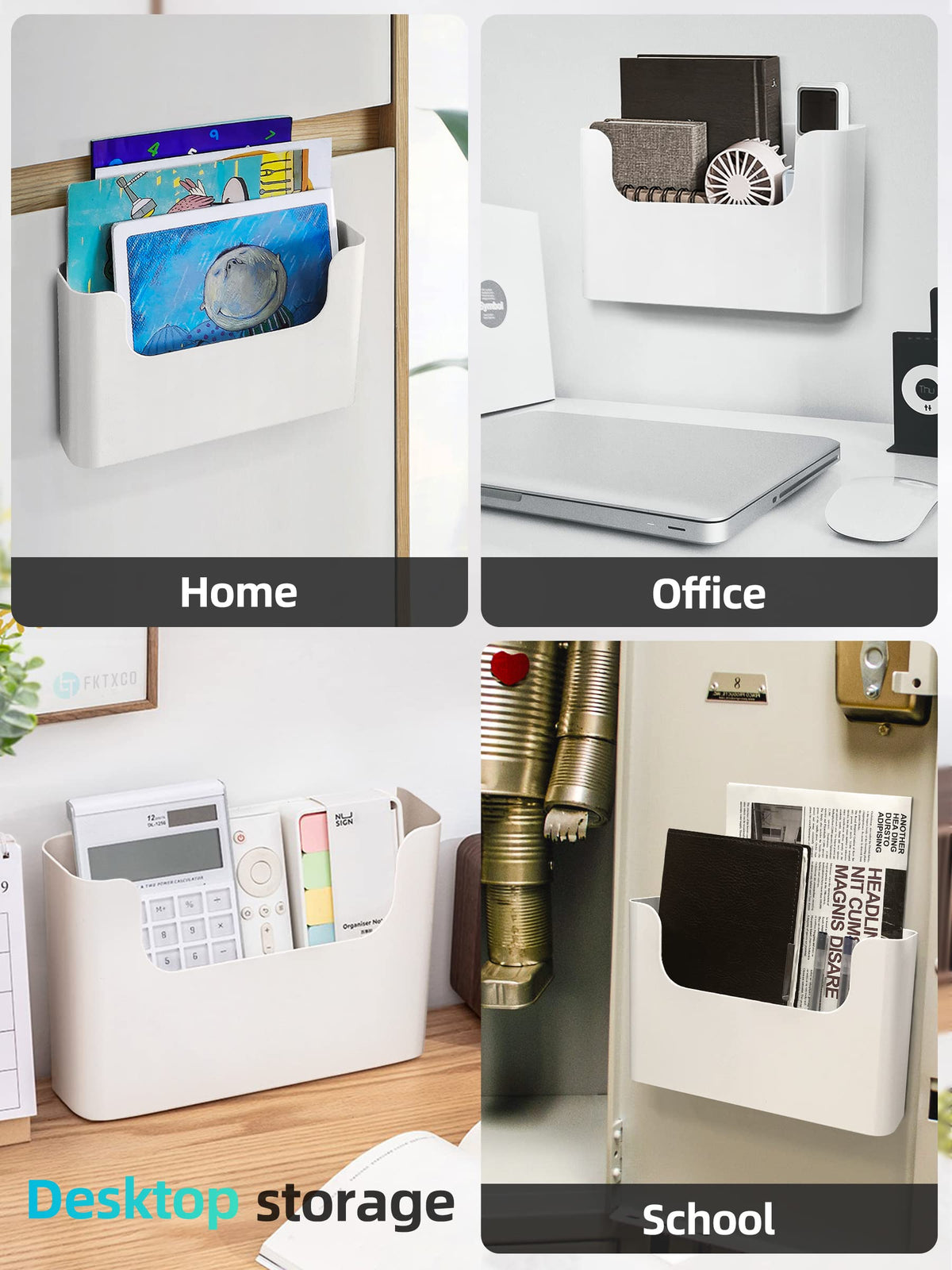 FKTXCO Wall Mount File Organizer Holder Mail Holder No Drilling Wall Pocket for Office, Home