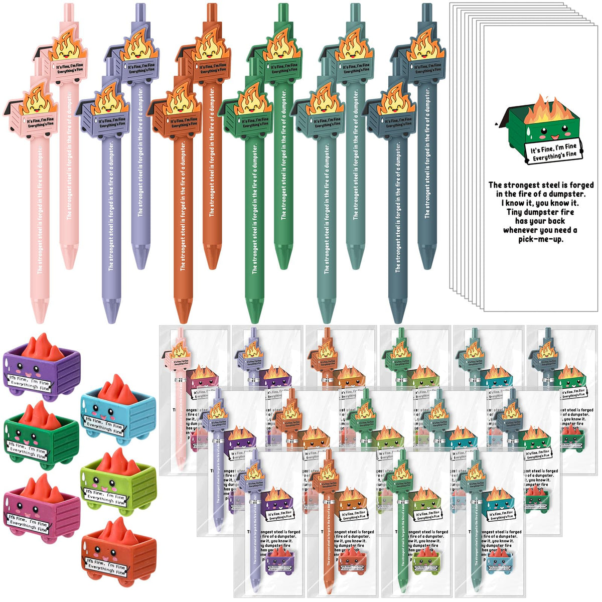 Sayglossy 24 Set Dumpster Desk Accessories Employee Gifts Bulk,Morandi