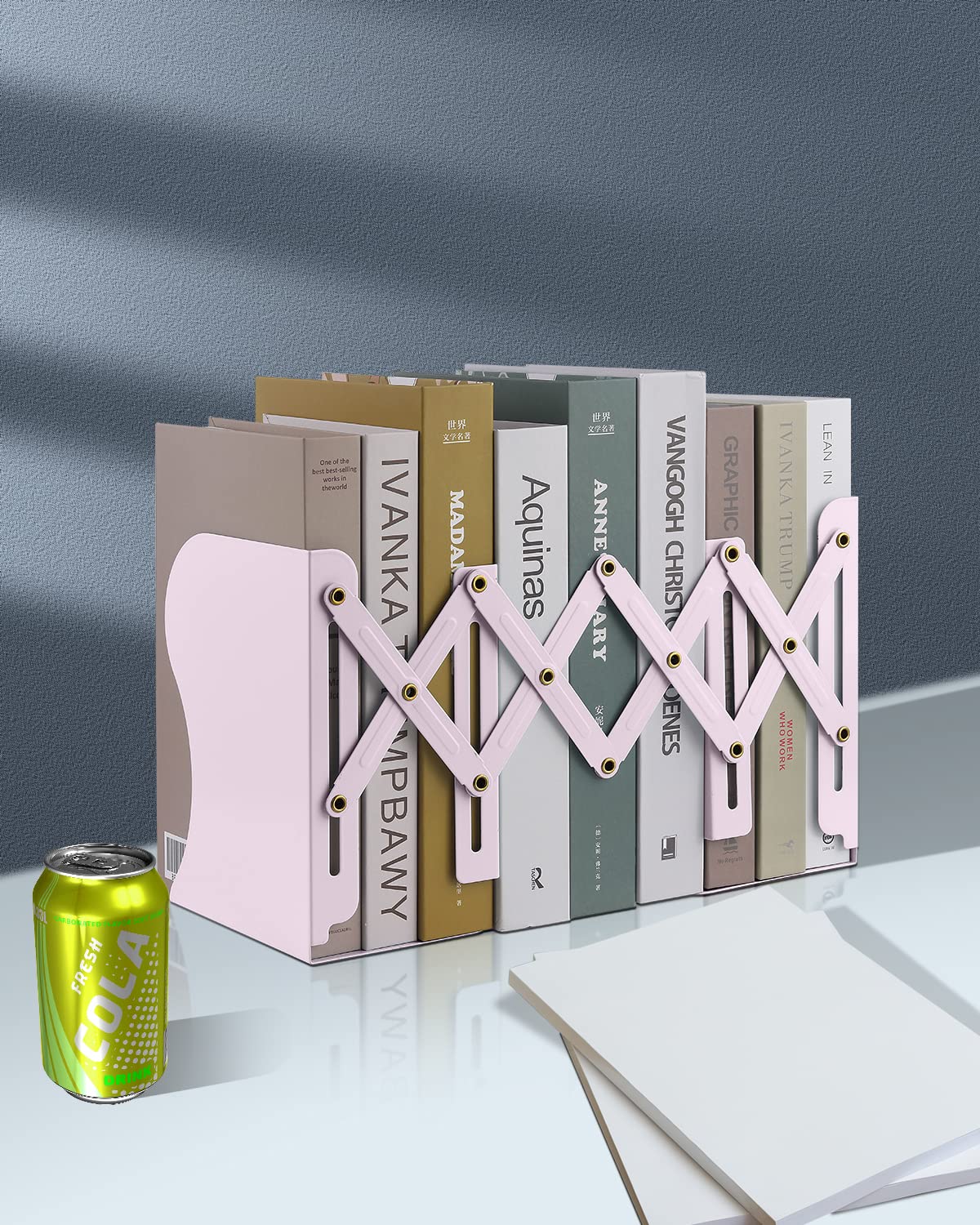 MSDADA Adjustable Bookends, Book Ends for Heavy Books, Expandable Book Organizer for Desk, Shelf