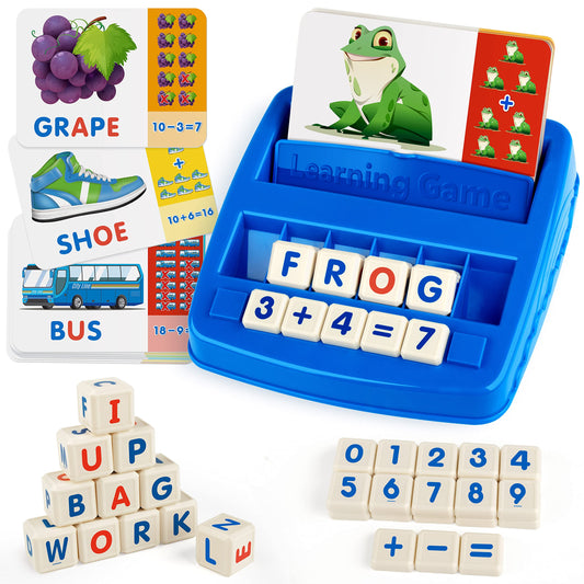 Coogam Matching Letter Game, Alphabet Spelling Reading Flash Cards, Math Number Words Puzzle