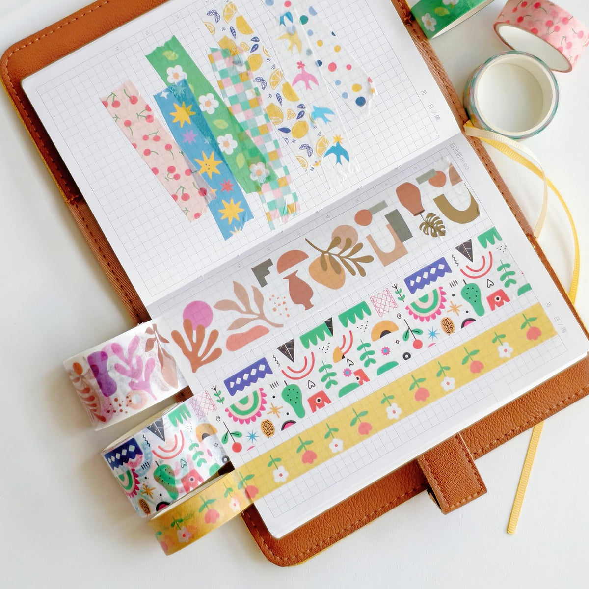 Bomichi 38 Rolls Washi Tape Aesthetic Colored Decorative