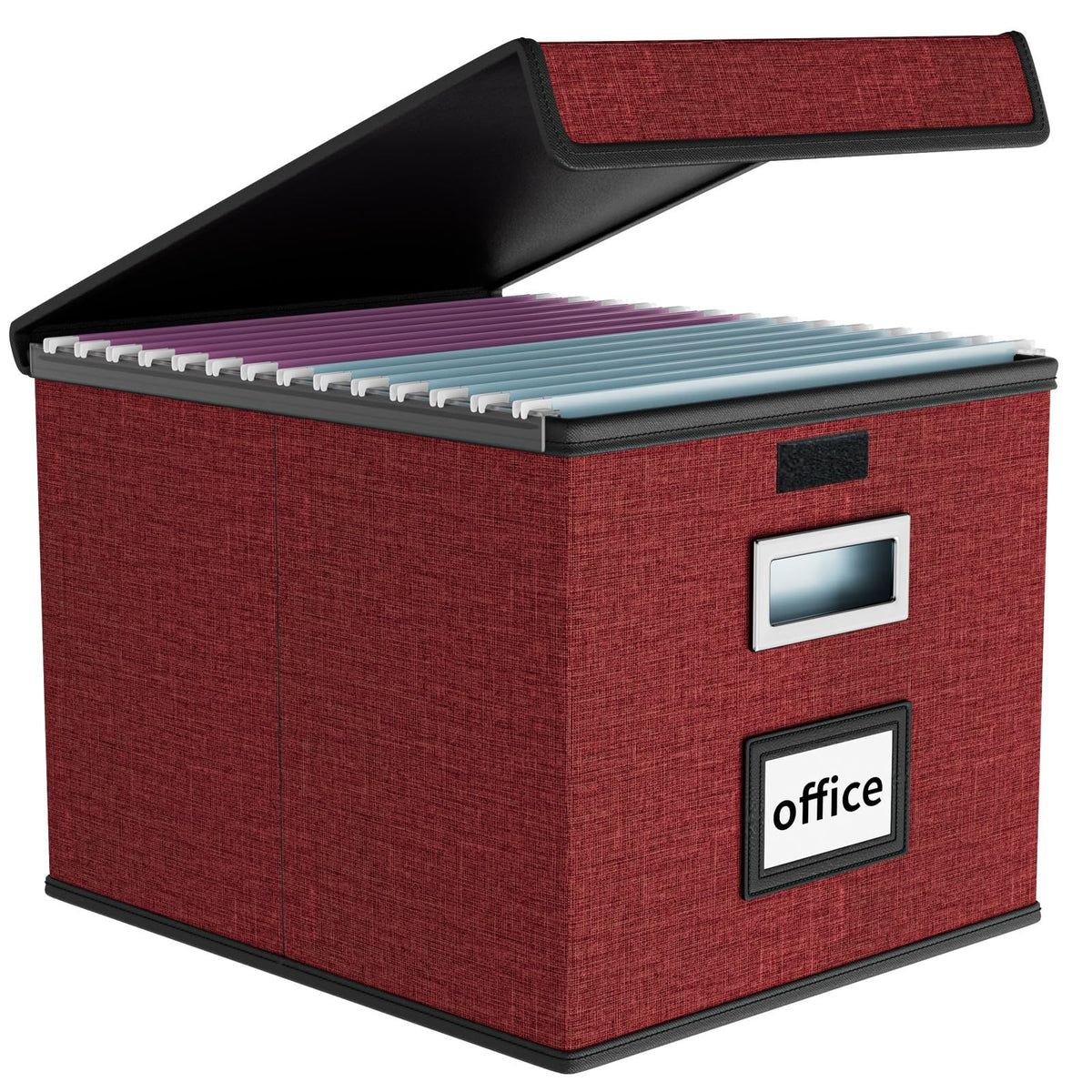 Huolewa File Organizer Box with Lids, Collapsible File Folder Organizer