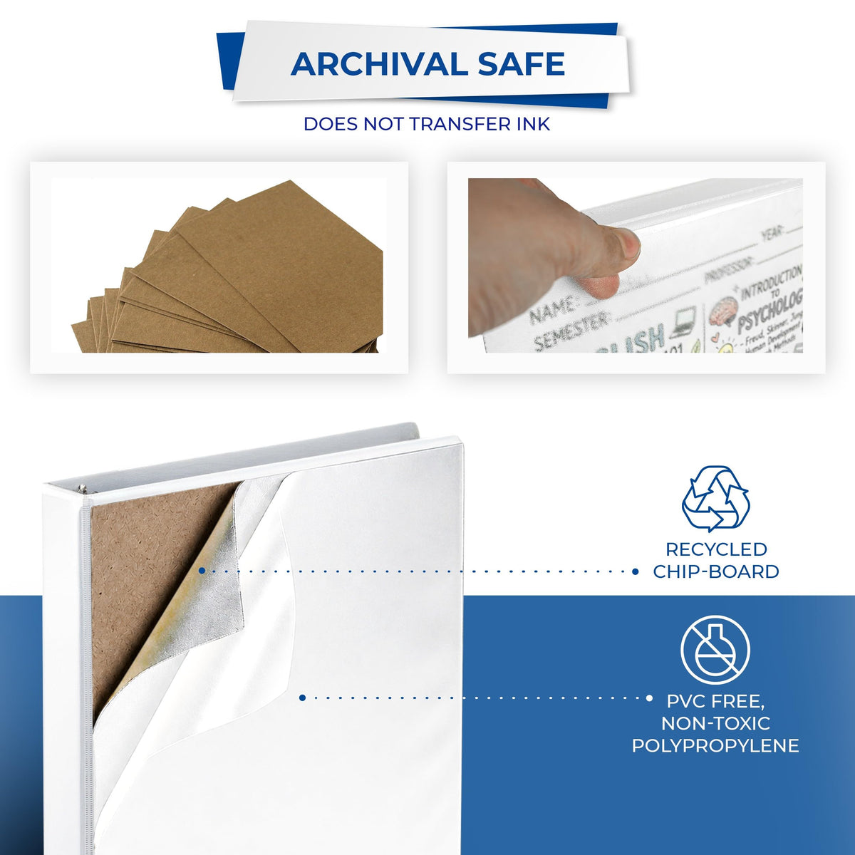 Samsill 1 Inch 3 Ring Binders, Economy Round Ring, Clear View Cover, 200 Sheet Capacity - for