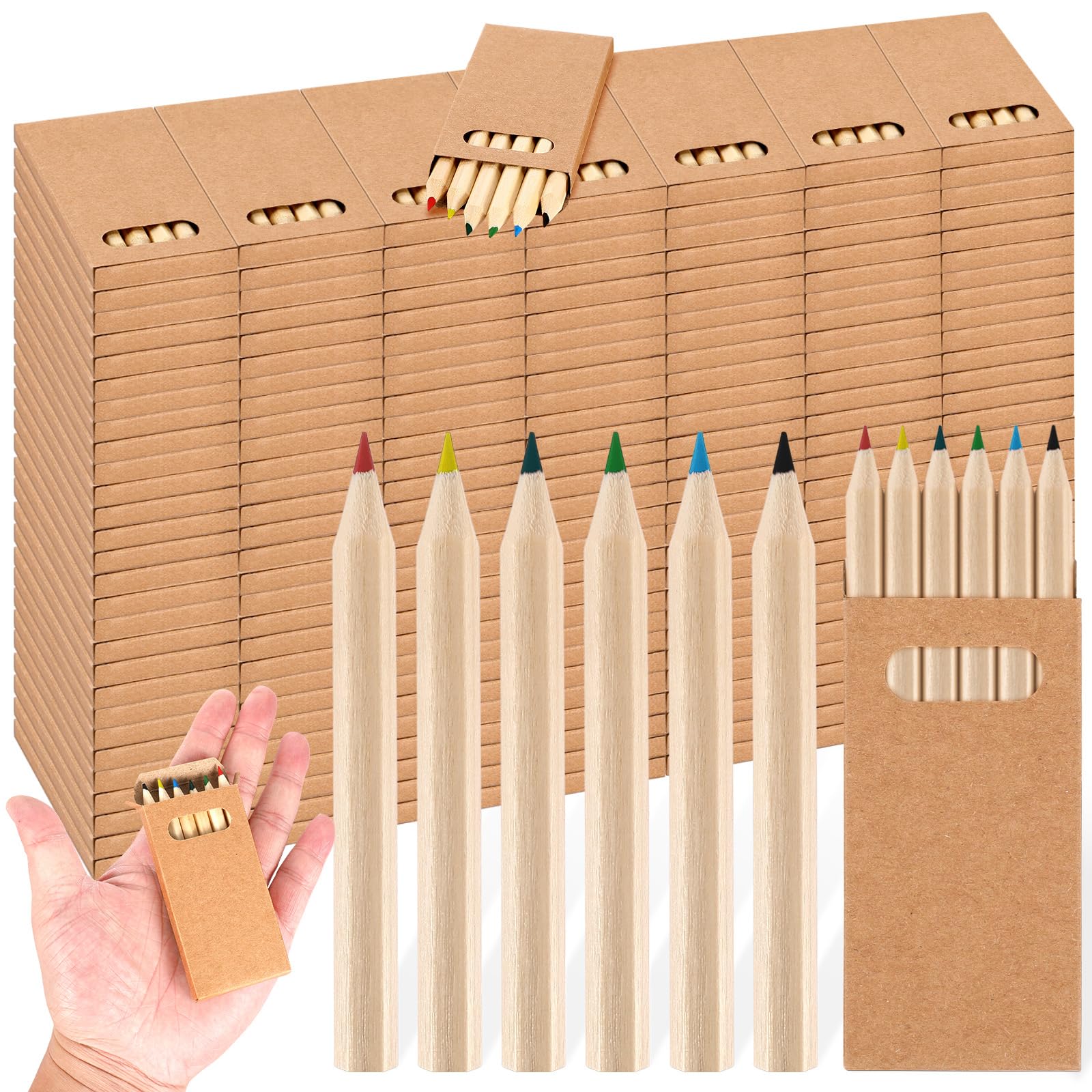Faccito 200 Packs Mini Colored Pencils Bulk for Kids, 6 Colors