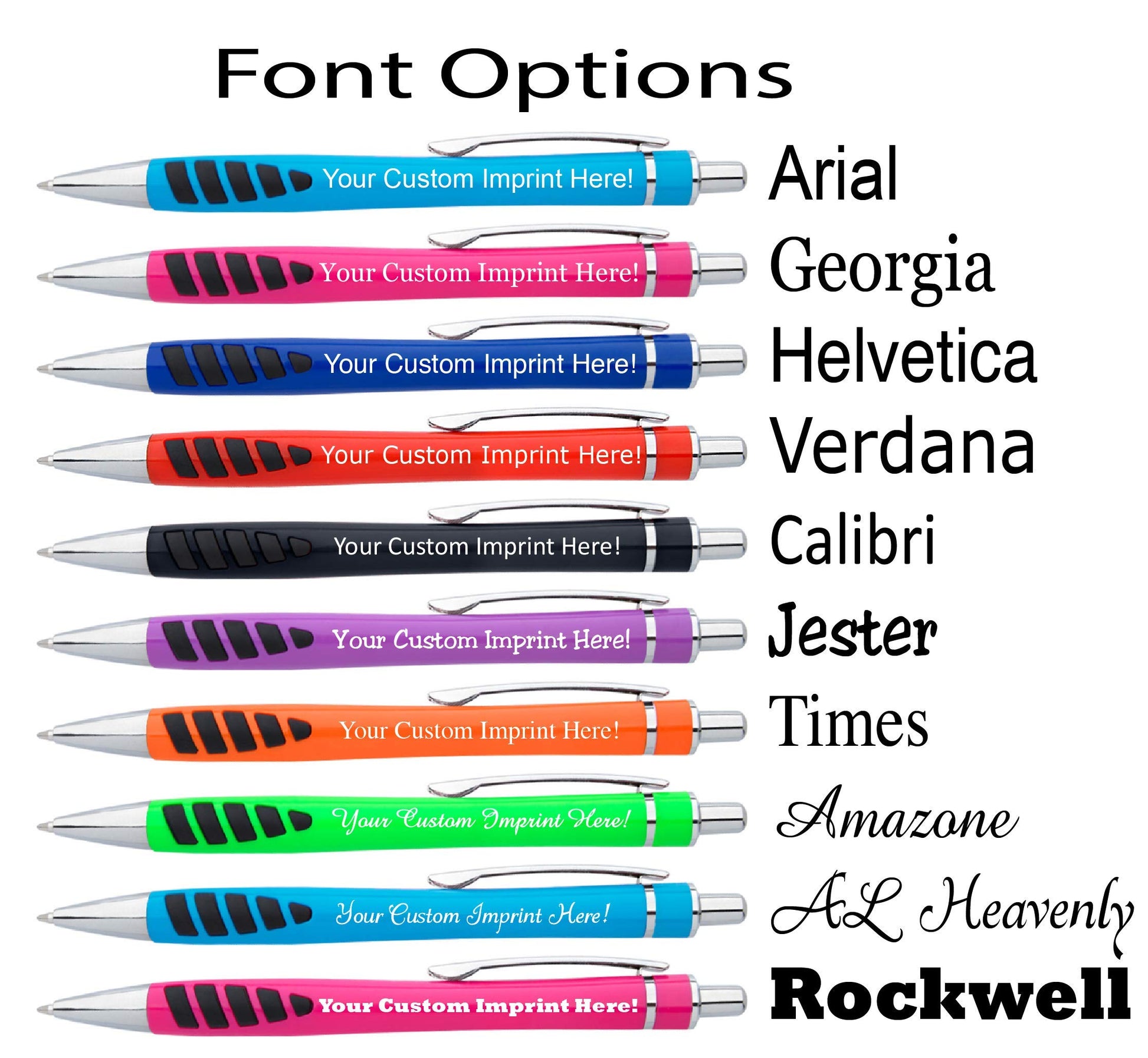 ExpressDesigns™ - Your Name or Imprint on our Custom Printed Addison Ballpoint Pen - Rubber Grip