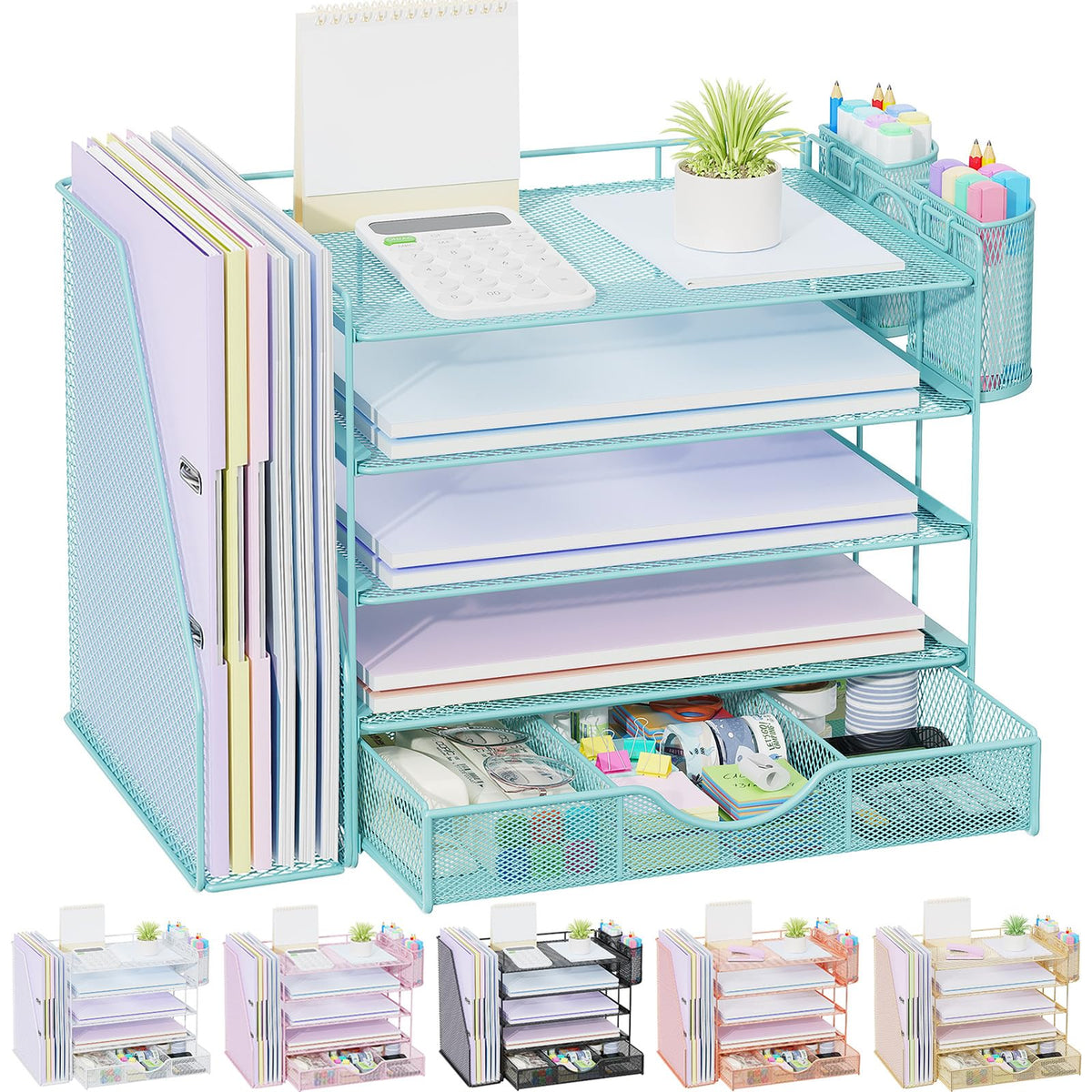 gianotter 5-Tier Desk Organizer with Drawers and File Holders