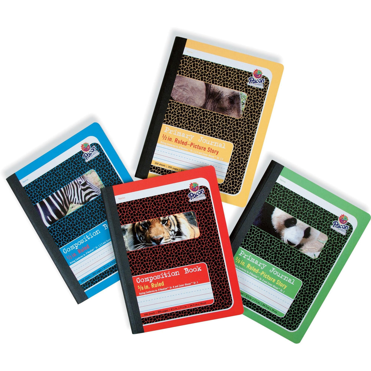 Pacon Composition Book, D'Nealian 1-3, Zaner-Bloser 2-3, Illustration Boxes/College Rule, Blue