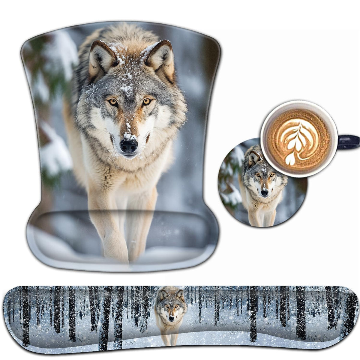 Keyboard Wrist Rest and Mouse Pad Wrist Support Set, Ergonomic Gel Mouse Pad Wrist Rest with