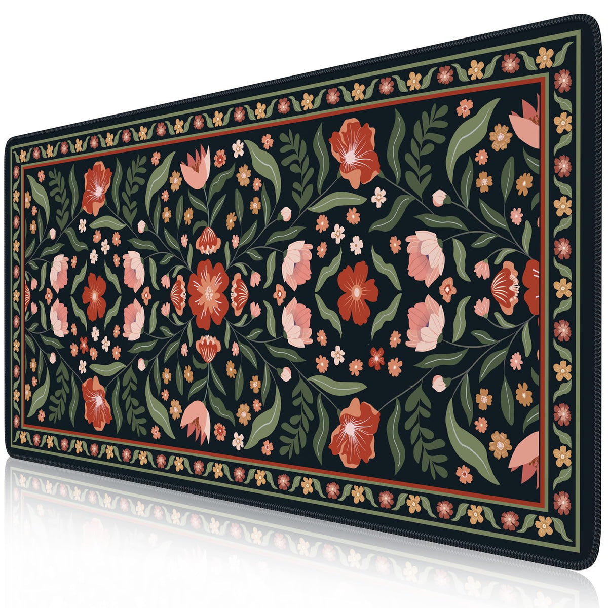 iLeadon Cute Desk Cover Mat, Large Floral Desk Pad for Keyboard and Mouse