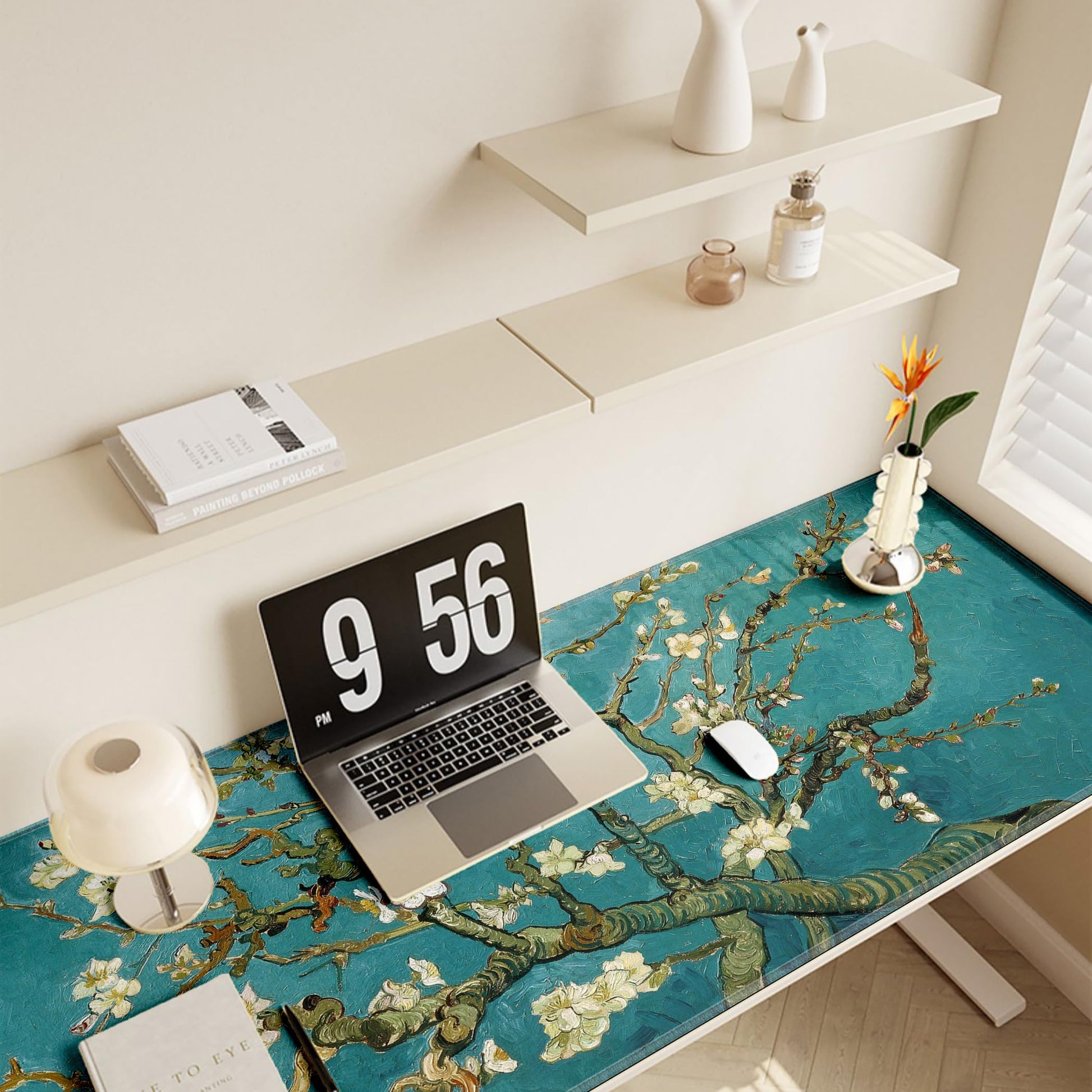 LL-COEUR XXL Landscape Gaming Mouse Pad Computer Keyboard Mat Office Desk Pad (Apricot, 55.1" x