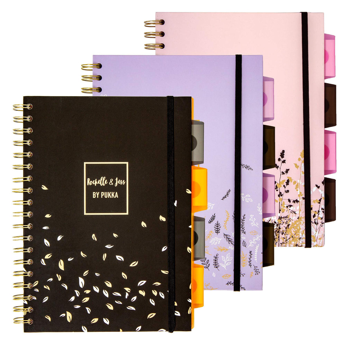 Pukka Pad 5 Subject Spiral Notebook 3-Pack - 200 Pages, 100 Sheets of 80GSM Paper with