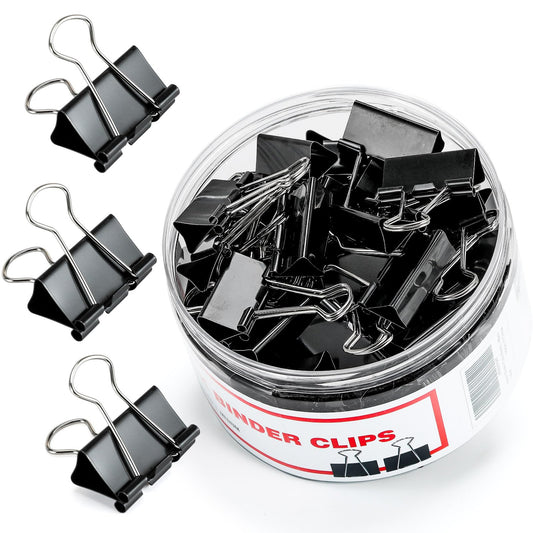 Binder Clips, 48 Pcs Medium Binder Clips, Kalerr Black Binder Clip Medium, 1.25 Inches Office Clip