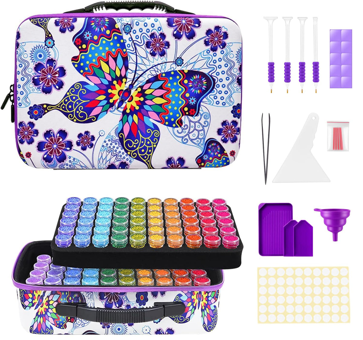 ZORETCO Diamond Art Storage with 60 Containers, Diamond Art Kits for Adults