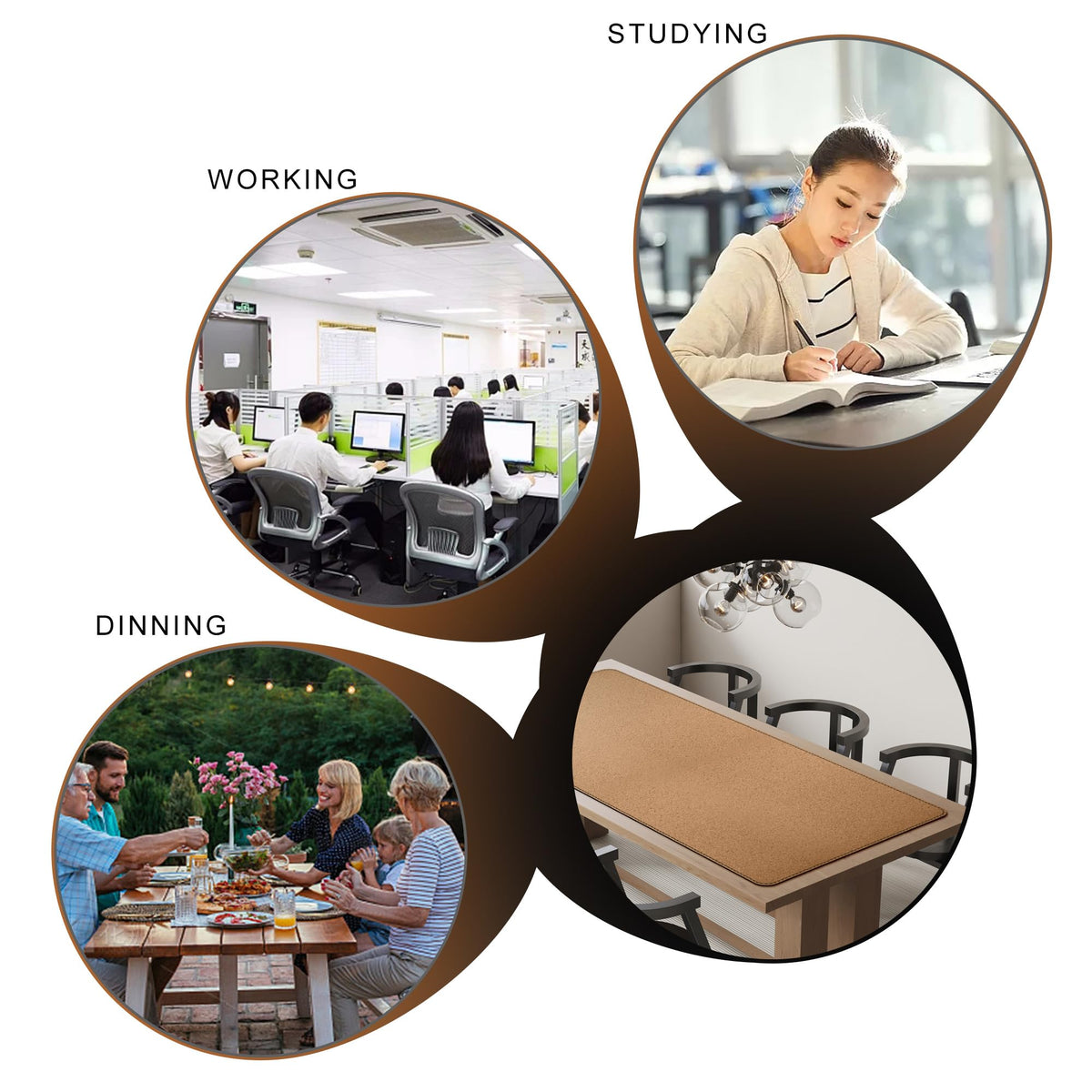 MAIDERN Leather Desk Mat, XXL 70.8” x 31.5” Reversible Office Desk Pad Mat, Cork & Leather Large