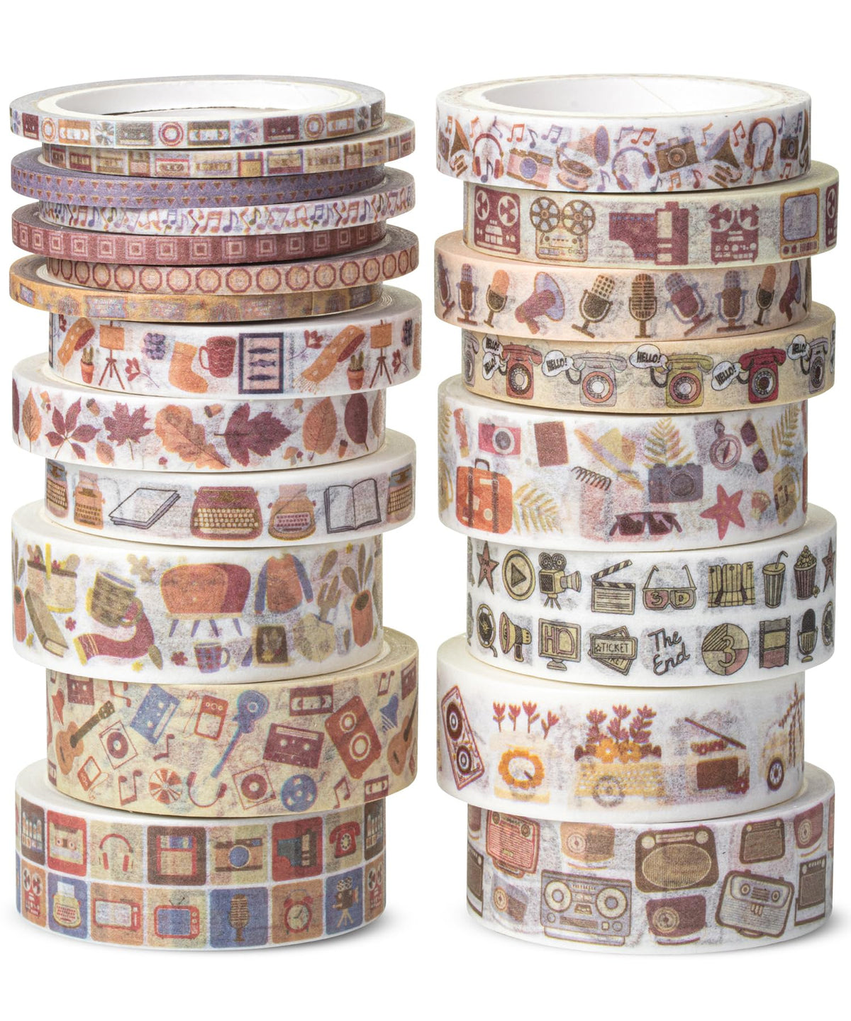 Mr. Pen- Washi Tape Set, 21 Rolls, Assorted Sizes, 5 Yards/Roll