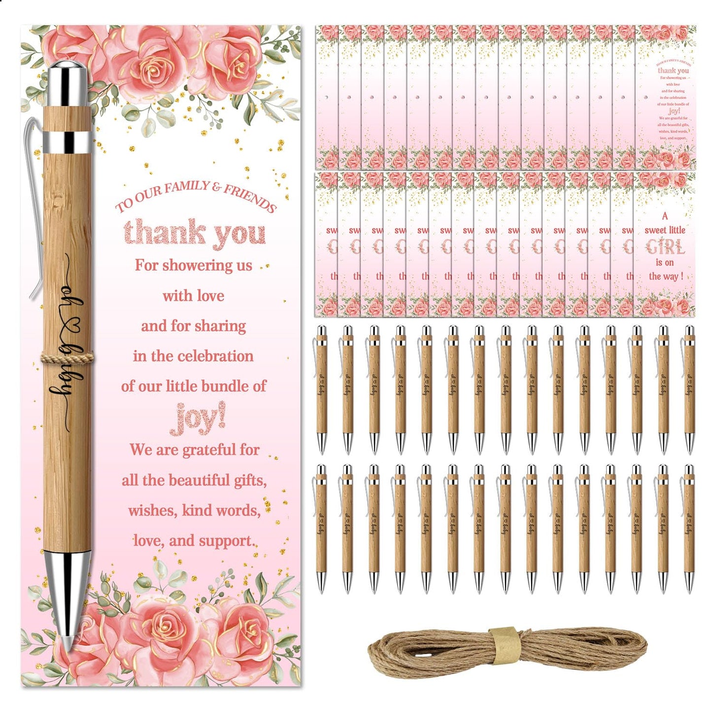 Toerifer 30 Pcs Floral Baby Shower Gifts, Gender Reveal Favors for 30 Guest, Baby Shower Sets