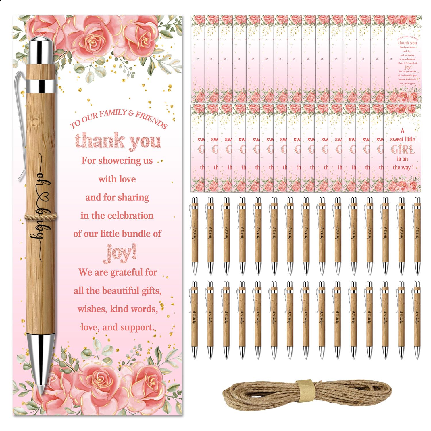 Toerifer 30 Pcs Floral Baby Shower Gifts, Gender Reveal Favors for 30 Guest, Baby Shower Sets
