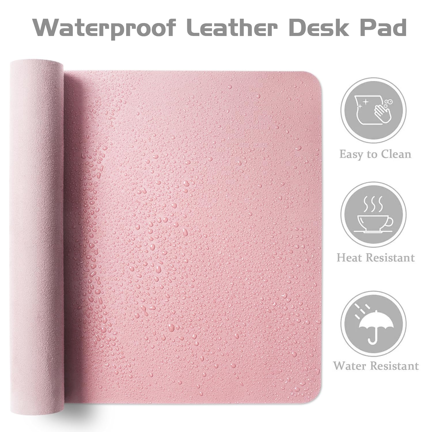 Aothia Leather Desk Pad Protector - Large Mouse Pad, Office Desk Mat, Non-Slip PU Leather Desk