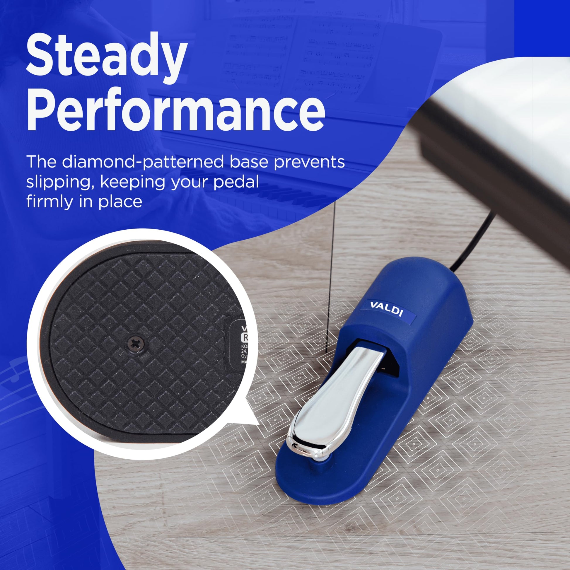 VALDI BP-3 Sustain Pedal - Universal Pedal for Keyboard Piano, Digital Pianos, MIDI Keyboards &