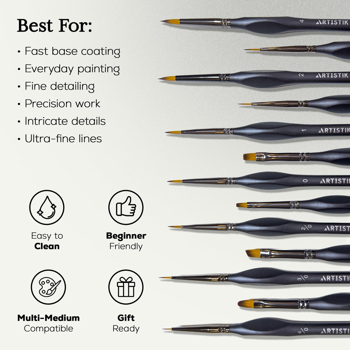 Miniature Paint Brushes Set of 13, Detail Brushes for Acrylic, Oil, Watercolor, Nail Art, Mixed