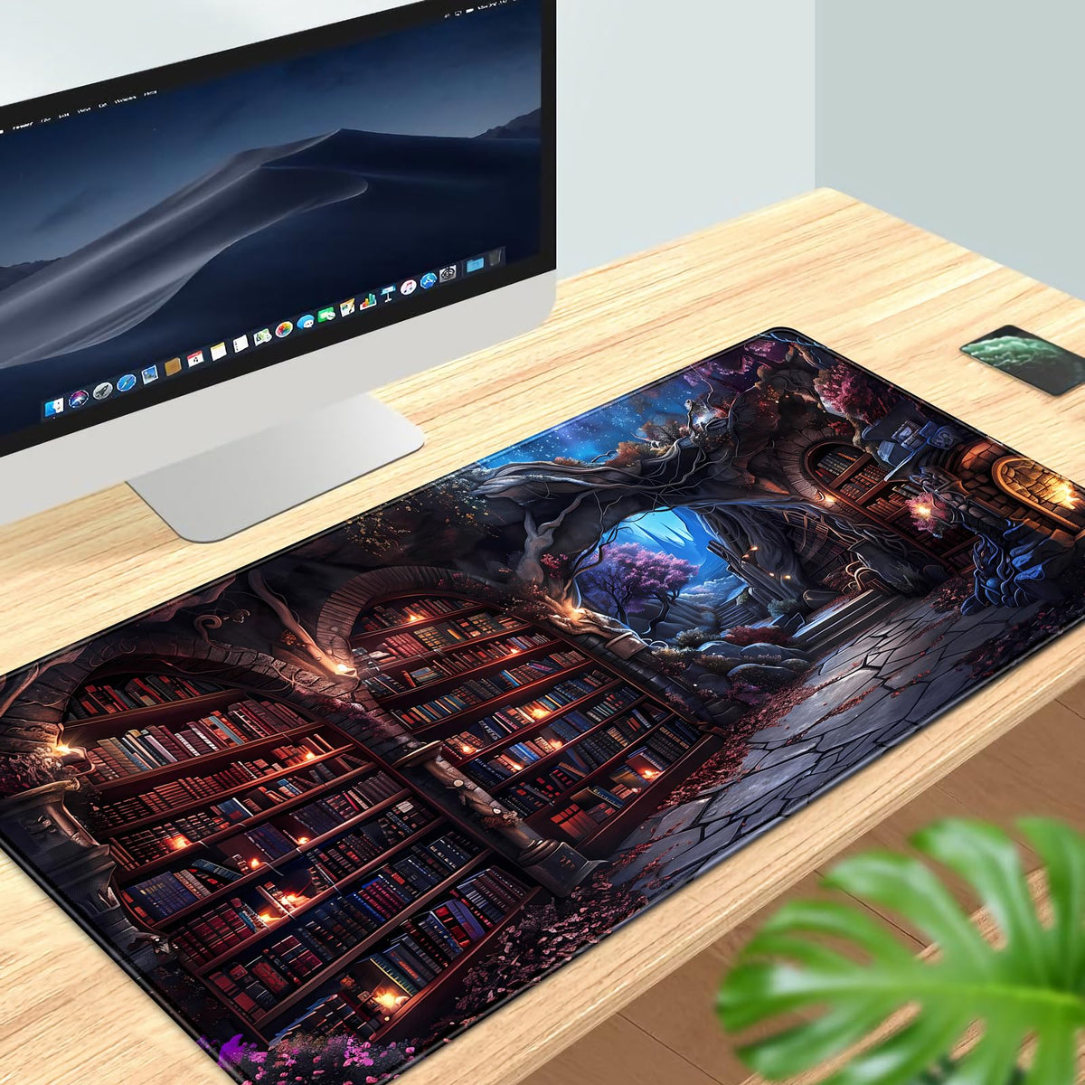 Enchanted Mystic Archive Library Desk Mat Large Mouse Pad Aesthetic Keyboard Pad Extended Gaming