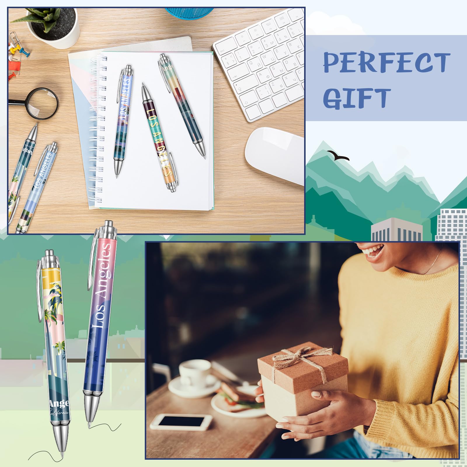 Sayglossy 30 Pcs Los Angeles Souvenirs Gifts Travel Ballpoint Pens