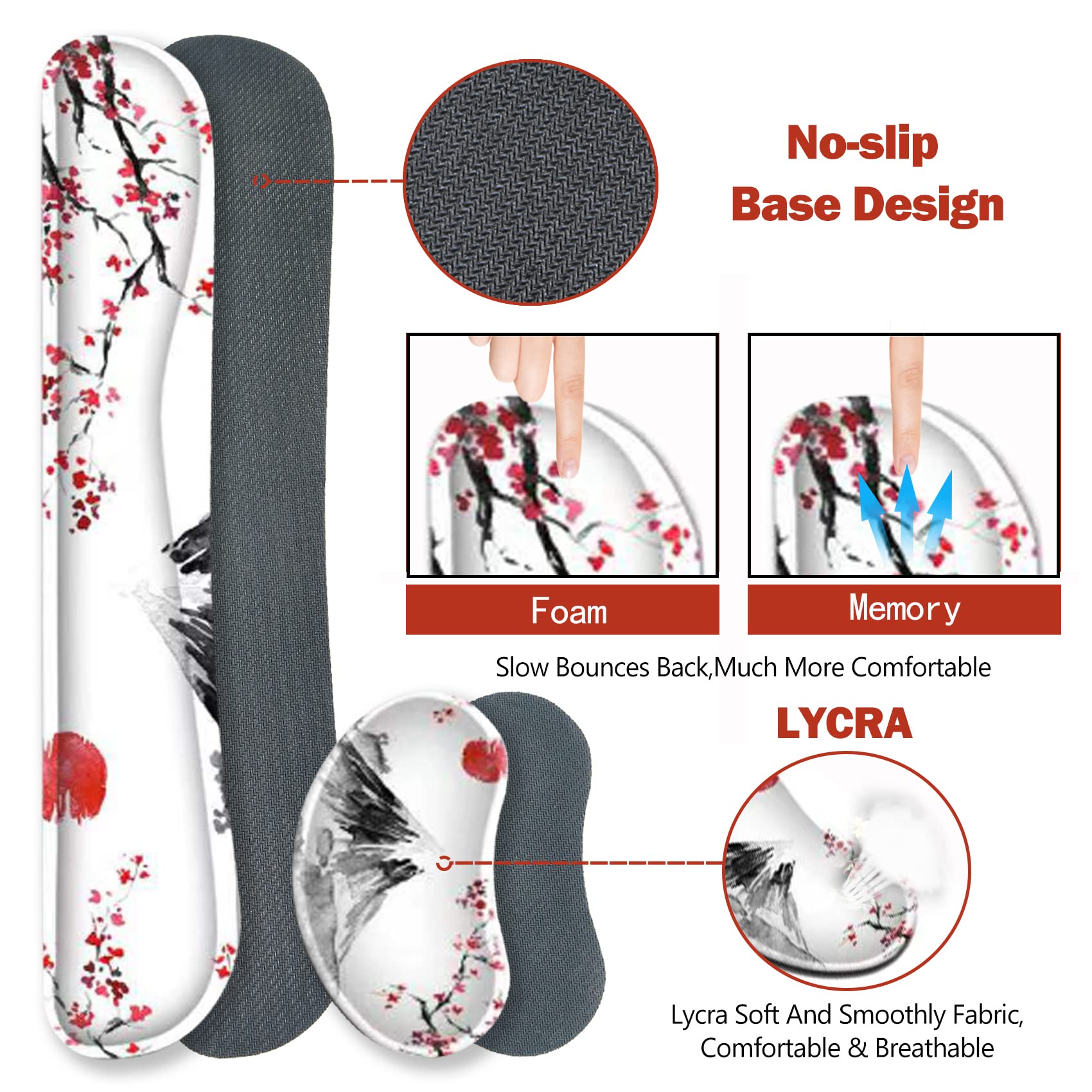 ToLuLu Extended Gaming Mouse Pad, Memory Foam Ergonomic Keyboard Mouse Wrist Rest Support Set