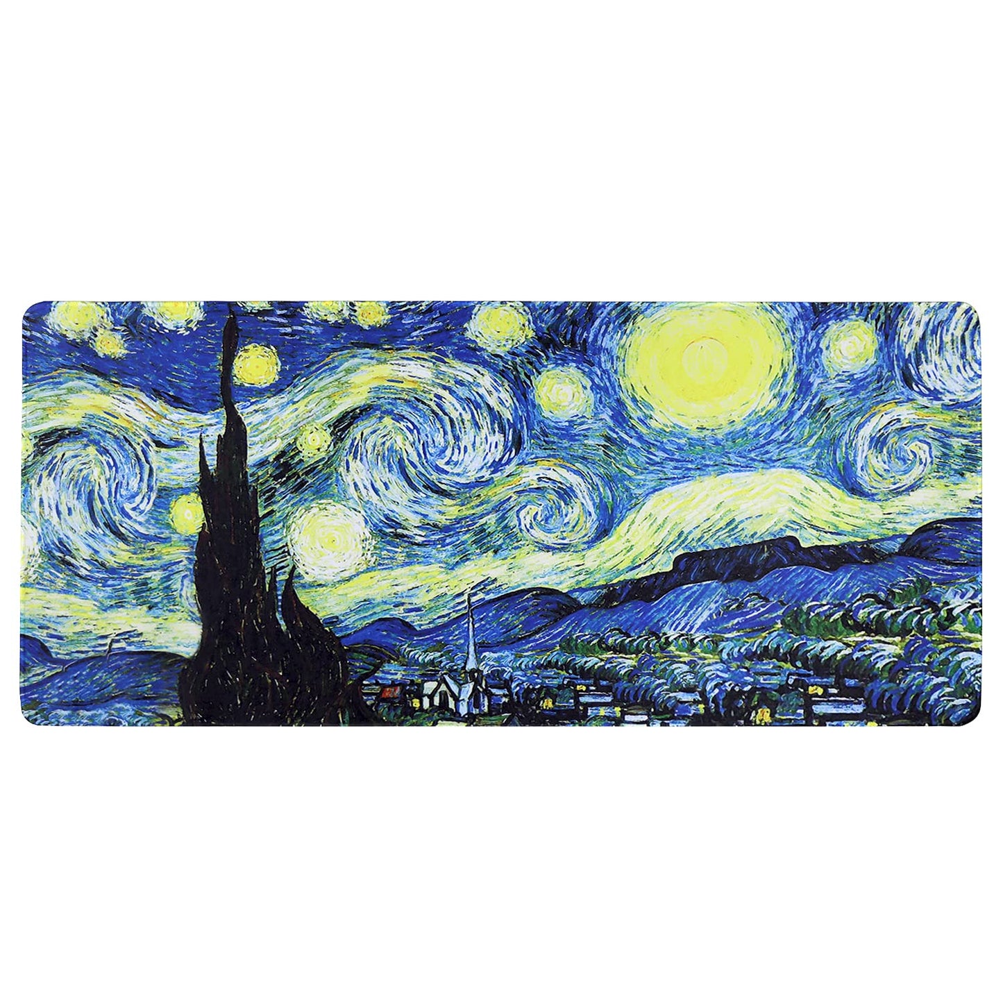 Meffort Inc Extra Large Extended Gaming Desk Mat 34.75 x 15.25 inch Mouse Pad - The Starring Night
