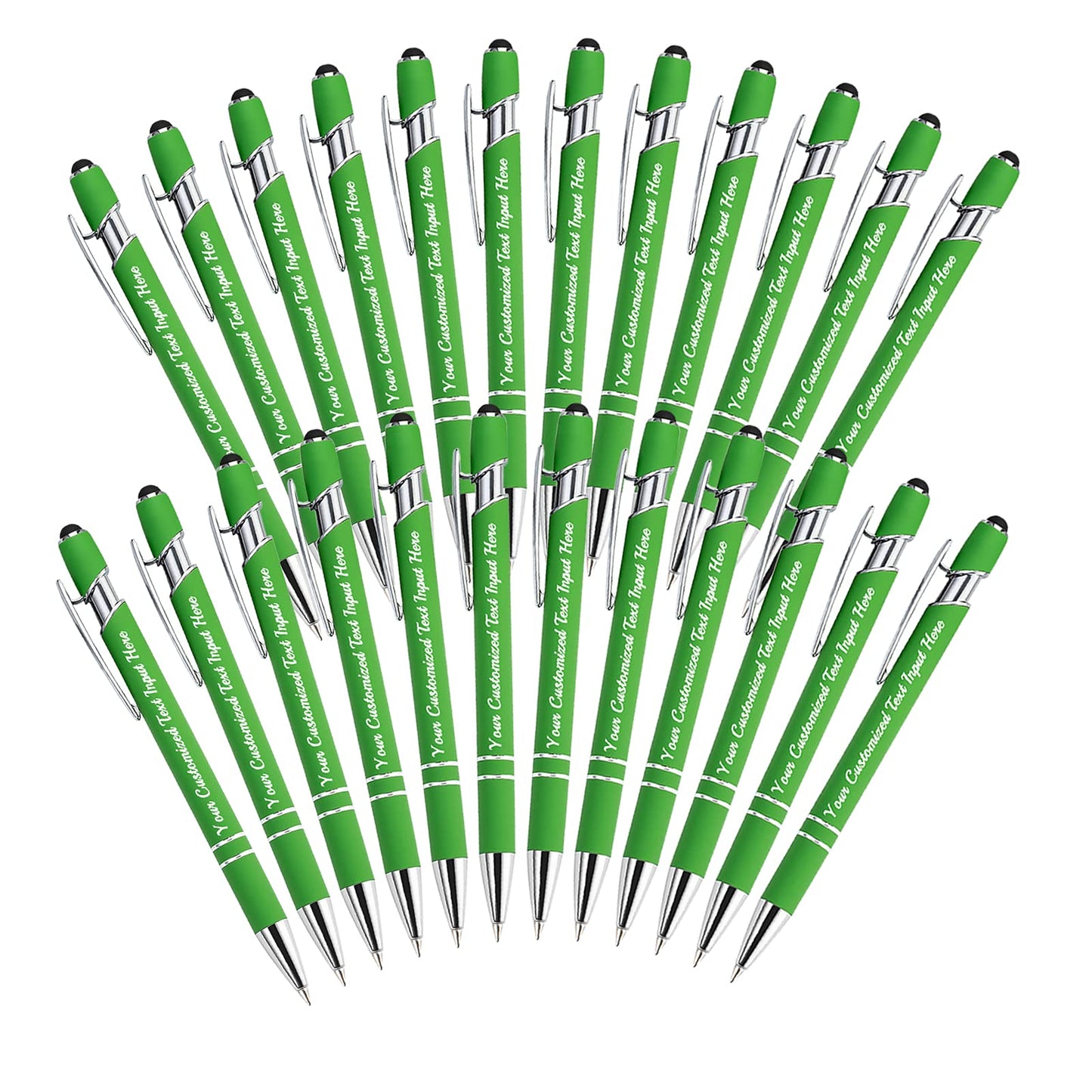 Betenshtresk Personalized Ballpoint Pen 24pcs, Custom Pens Free Engraved Bulk with Name Logo, Soft