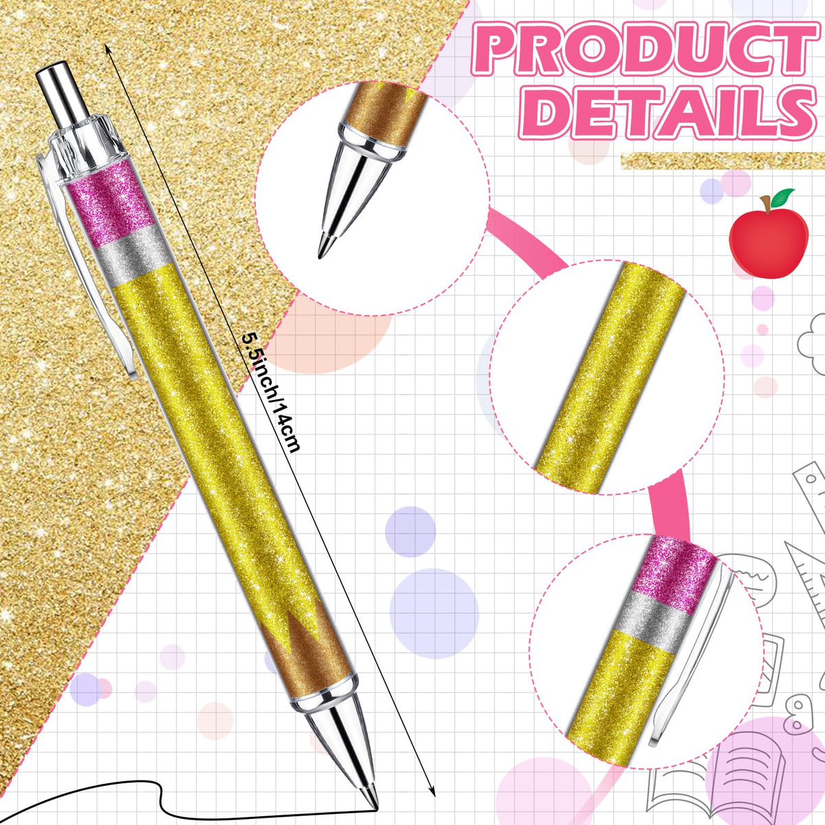 Motipuns 50 Pcs Teachers Pen Bulk Christmas Teacher Appreciation Gifts Bulk