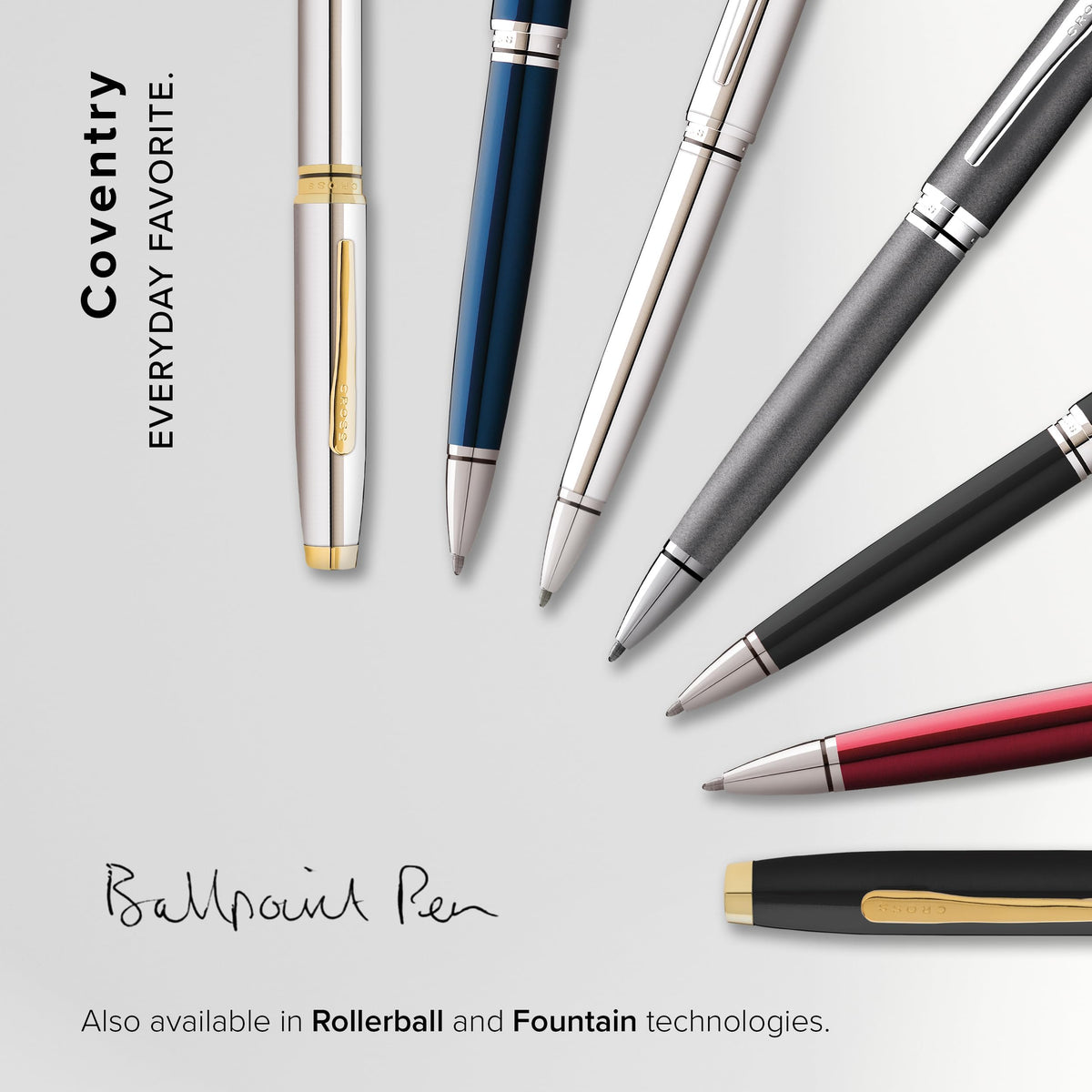 Cross Coventry Black Lacquer, Gold-Tone Ballpoint Pen, Black Ink