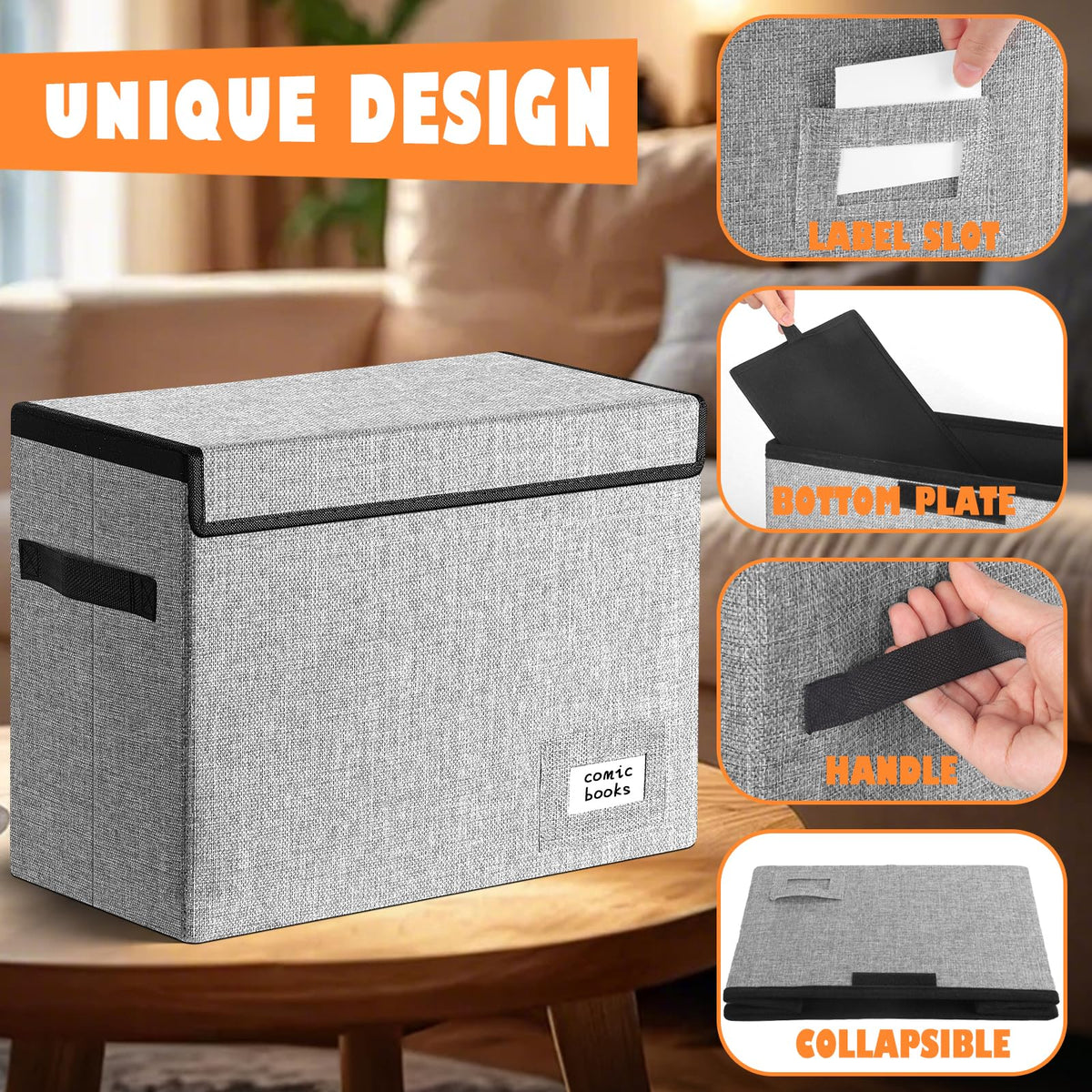 Leffis 2 Pack Comic Book Storage, Comic Book Box 15.5" X 7.5" X 11.3"