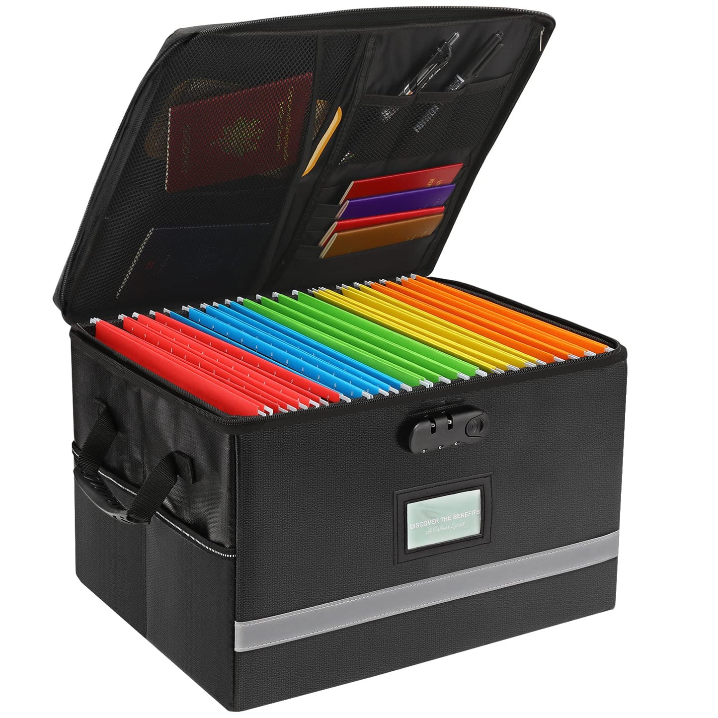 EXLIFBAG Fireproof File Organizer with Lock, 1 Layer