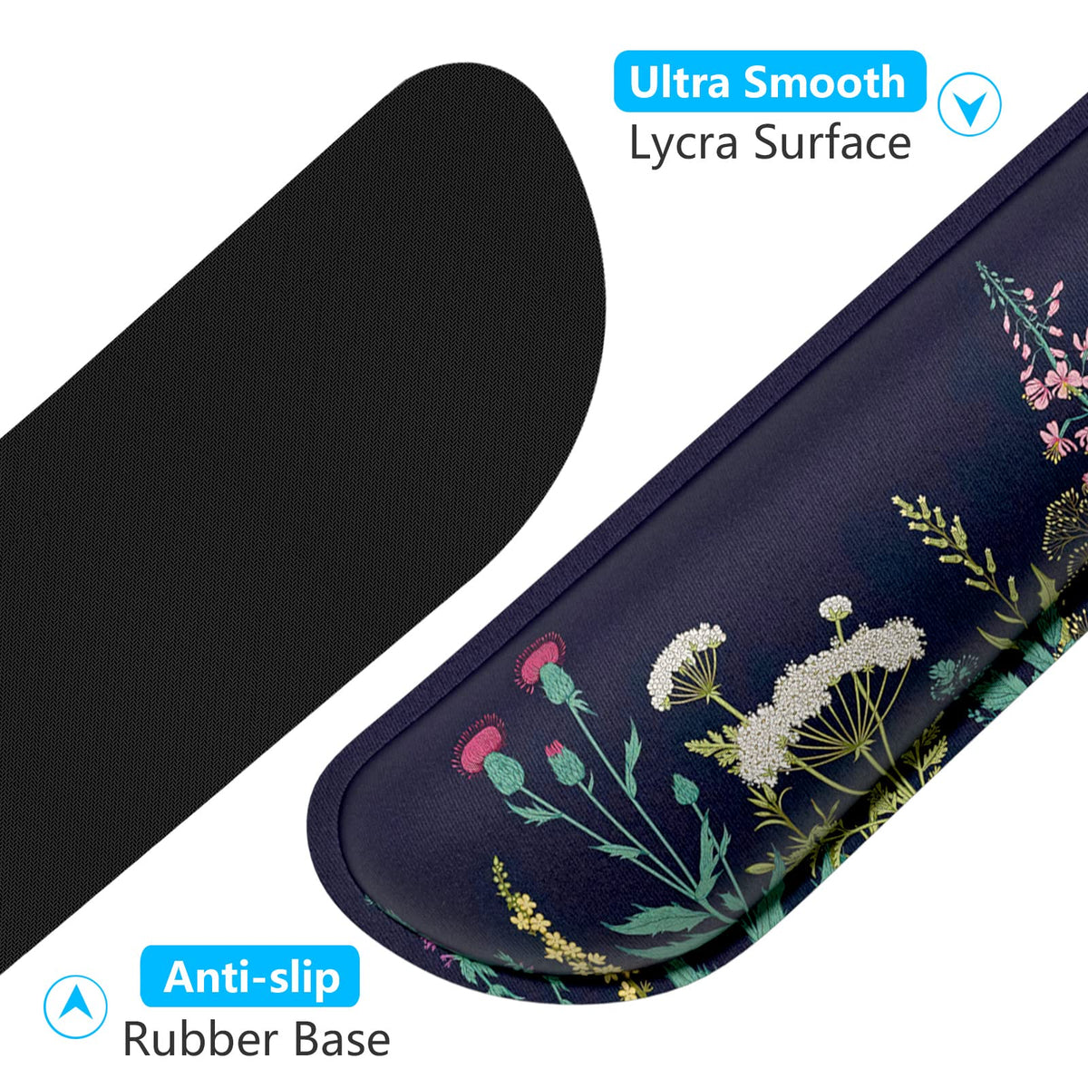 Dapesuom Enlarge Keyboard Wrist Rest, Memory Foam Wrist Cushion for Desk Mat Support, Cute Pain