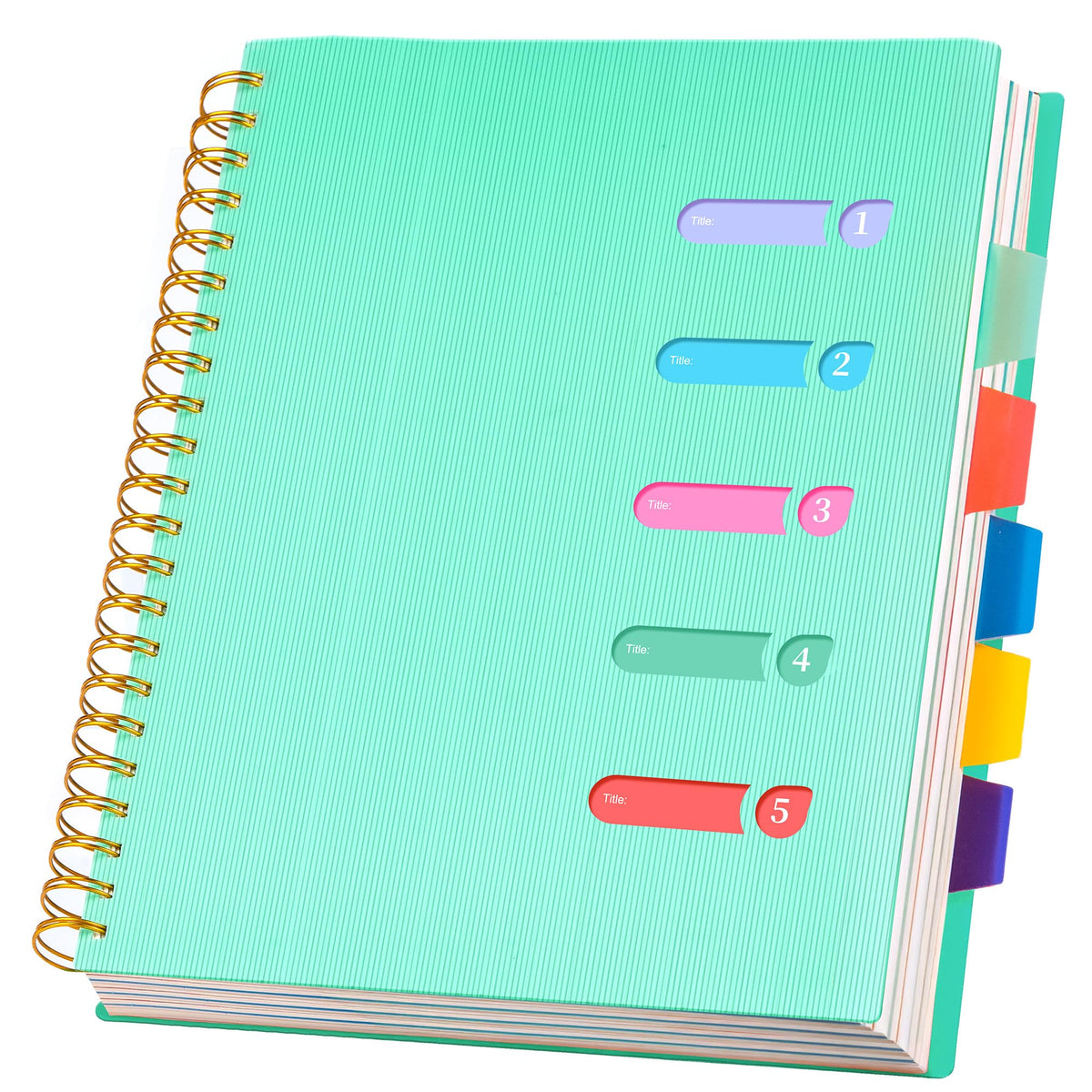 Yoment 5 Subject Notebook 8.5 x 11 Large Spiral Notebook with Dividers