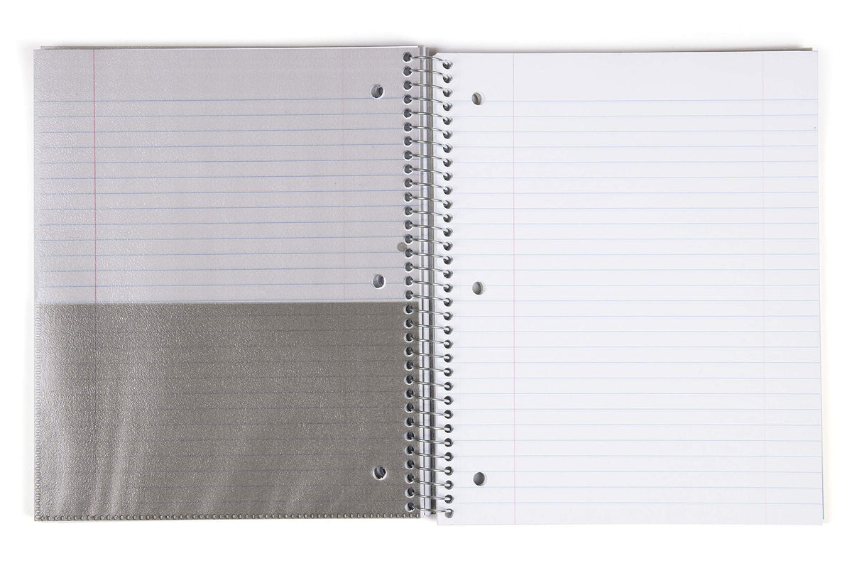 Mintra Office Durable Spiral Notebooks, 3 Subject (Lavender, Sage Green, Salmon, Wide Ruled 3pk)