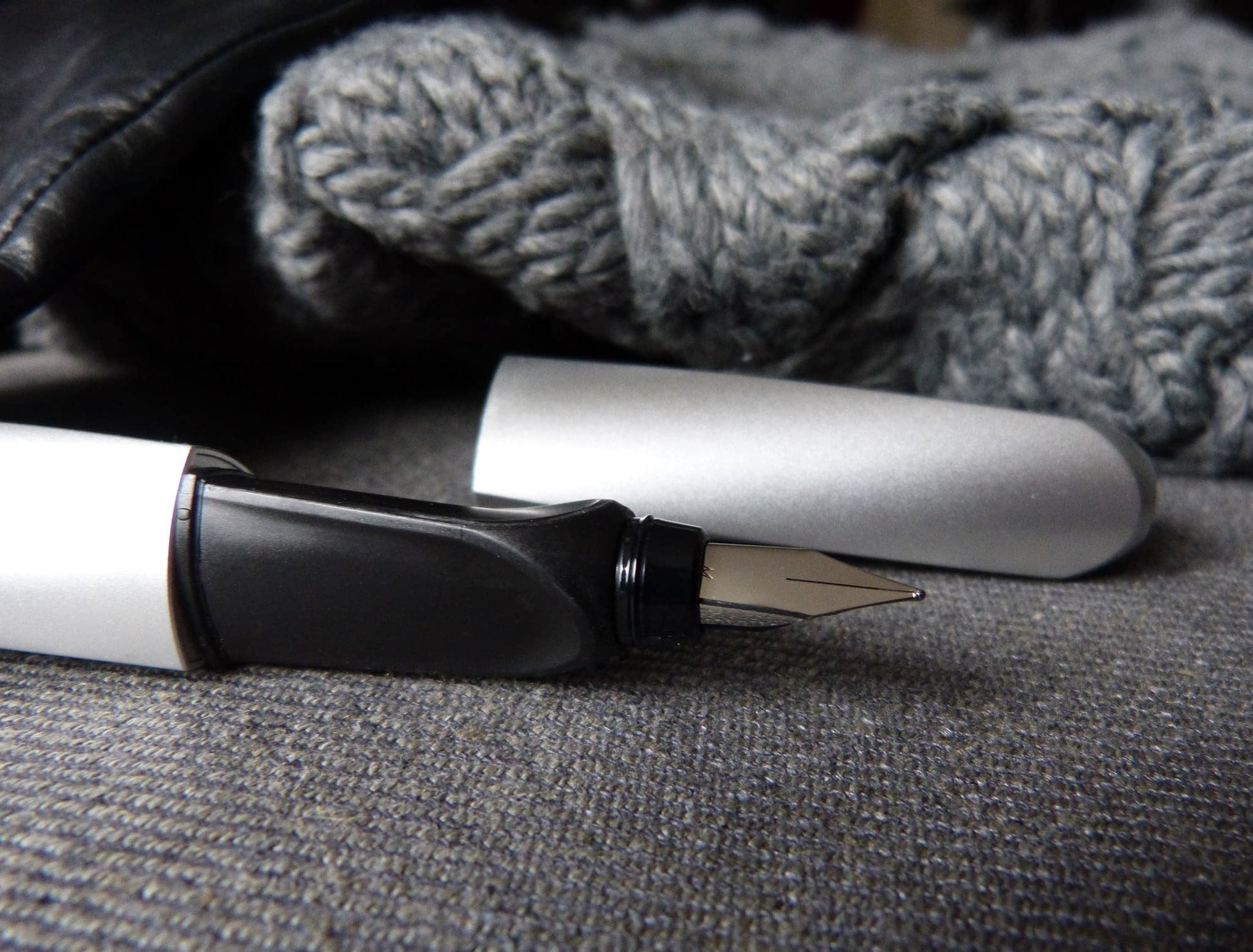 Pelikan 947366 Fountain Pen Twist, Universal for Right and Left Handers, Feathers Medium, Silver