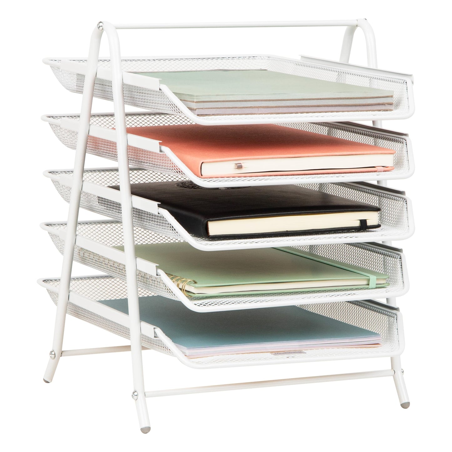 Mind Reader 5-Tier Paper Tray Organizer, White