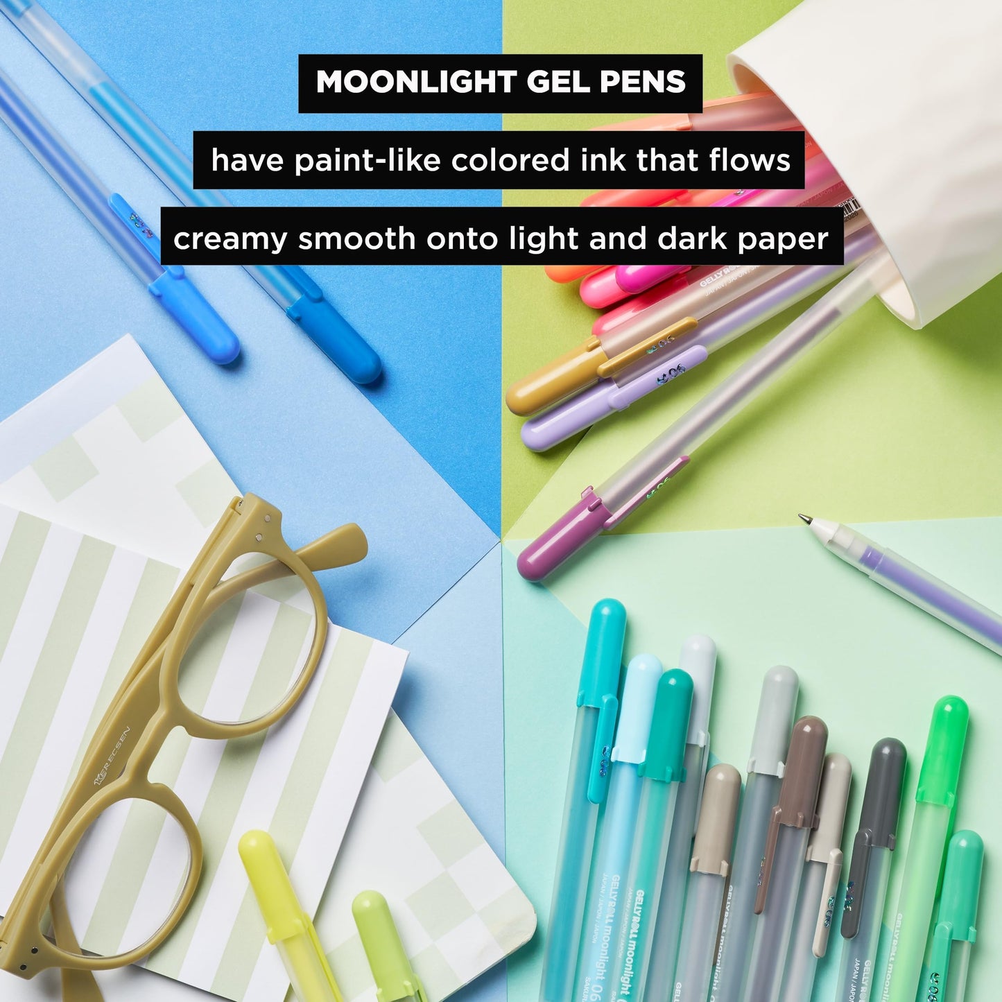SAKURA Gelly Roll Moonlight Pen Set, 0.6 mm Fine Tip, Set of 10, 06 fine pt.