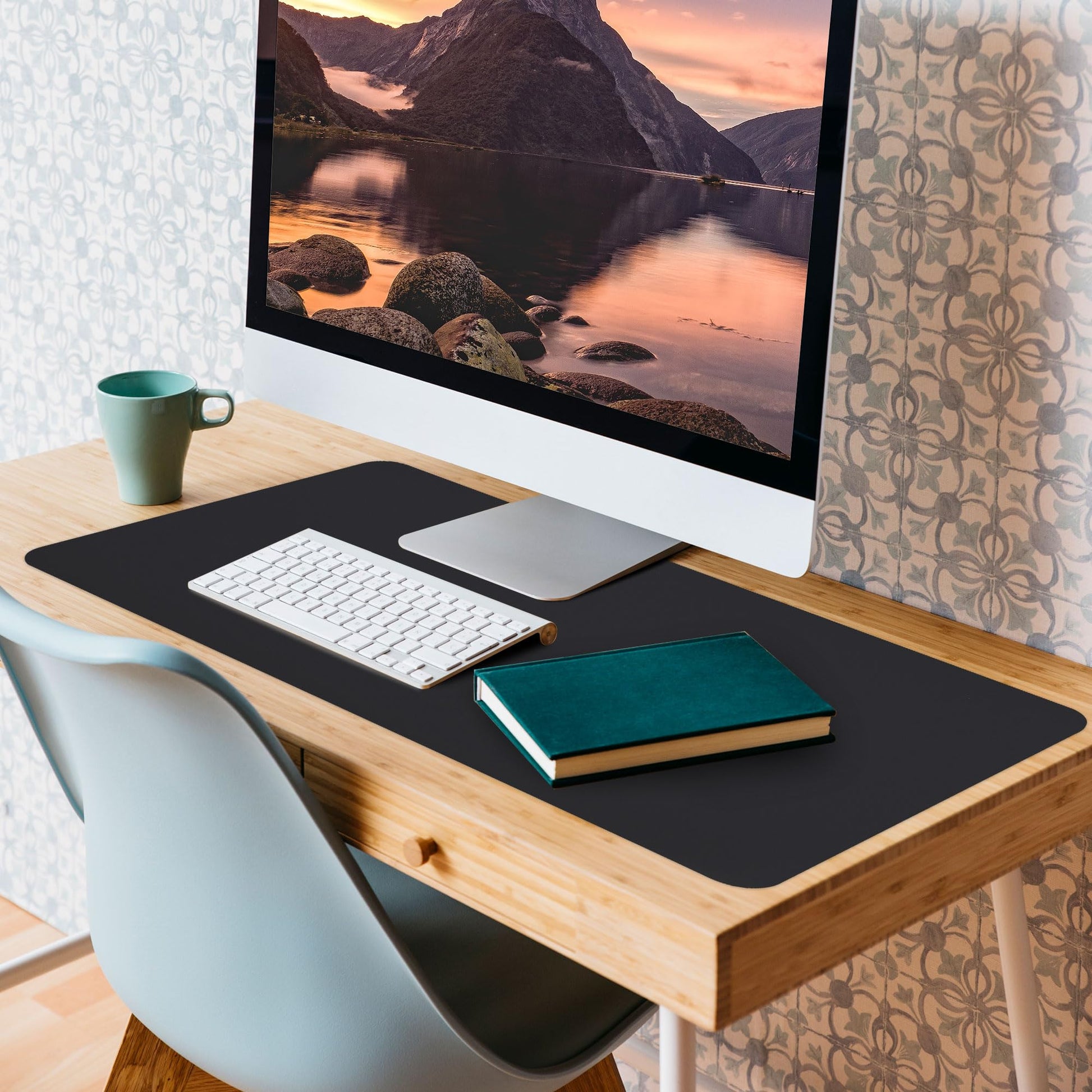 A91 Leather Durable PU Desk Pad - Waterproof, Office Desk Mat & Mouse Pad - Large 31.5" x 15.7"