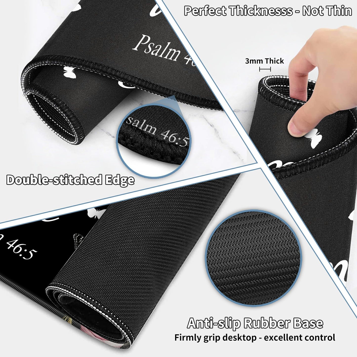 JYCUHTCL Large Gaming Mouse Pad Set 35.4 x 15.7 with Keyboard Wrist Rest, Wrist Support, and