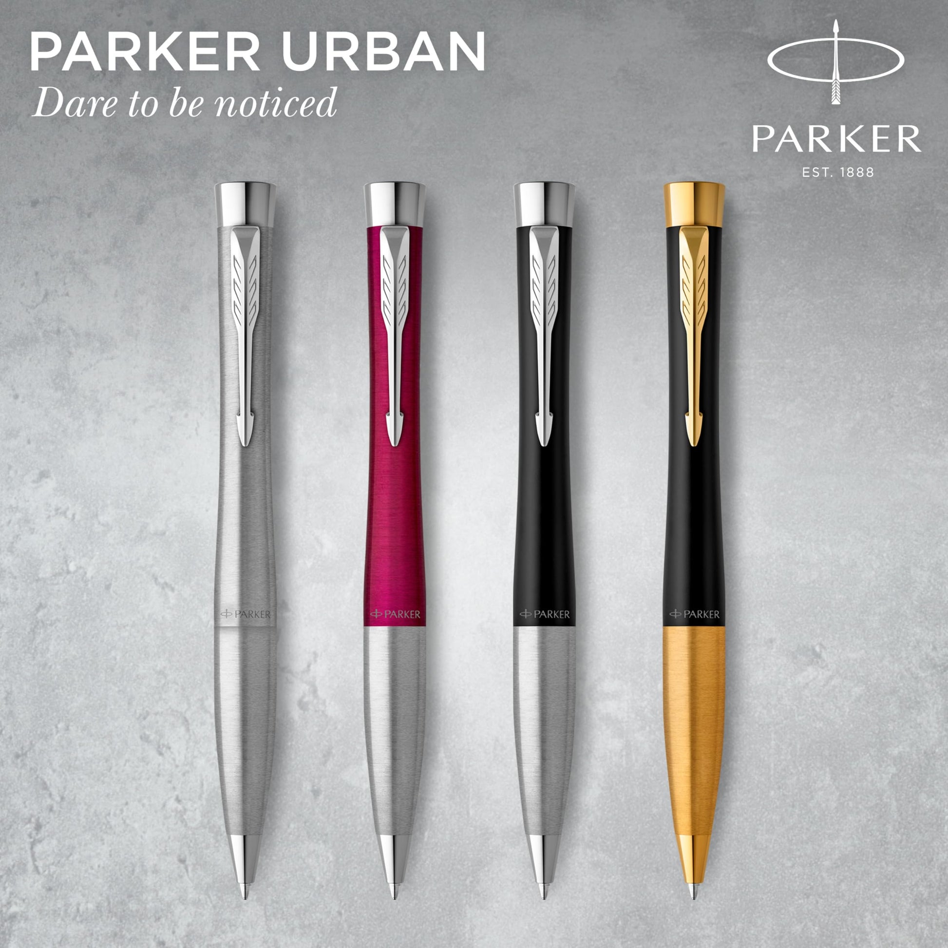PARKER Urban Twist Ballpoint Pen | Vibrant Magenta with Chrome Trim | Medium Point Blue Ink Refill