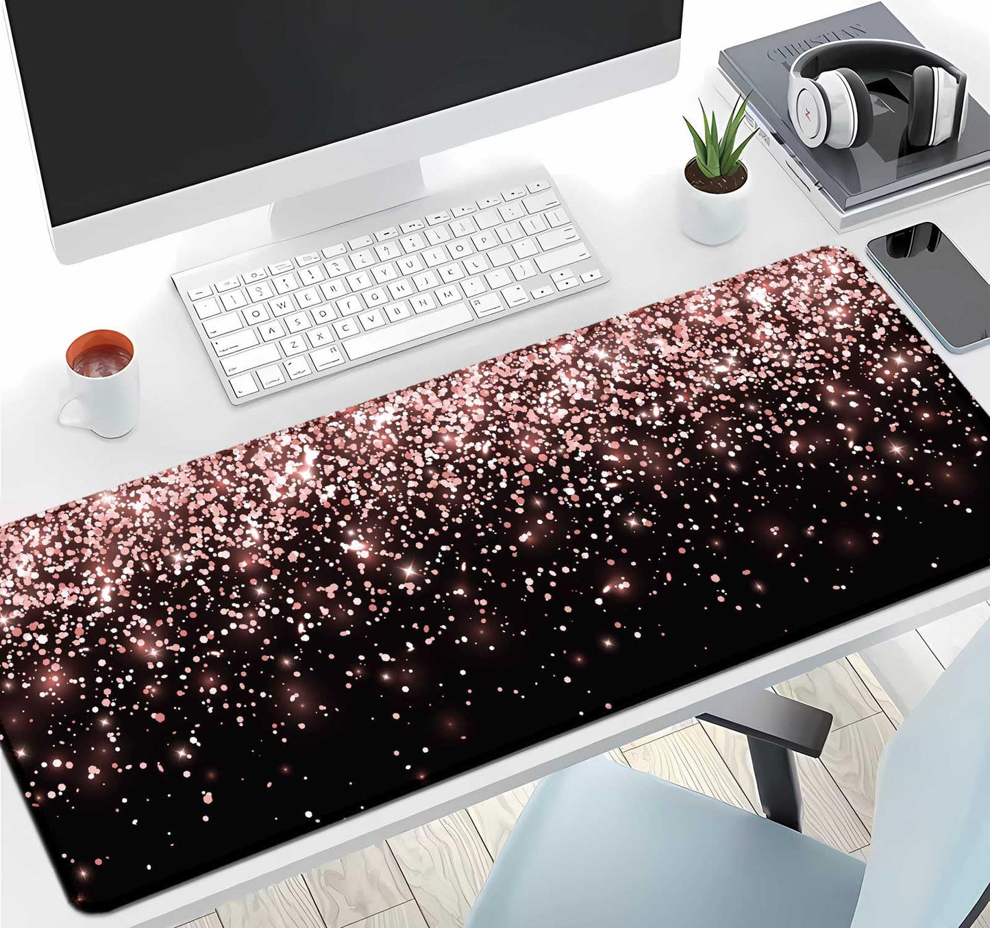 IMAYONDIA Gaming Mouse Pad, Large Non-Slip Rubber Base Mousepad with Stitched Edges, Keyboard Mouse