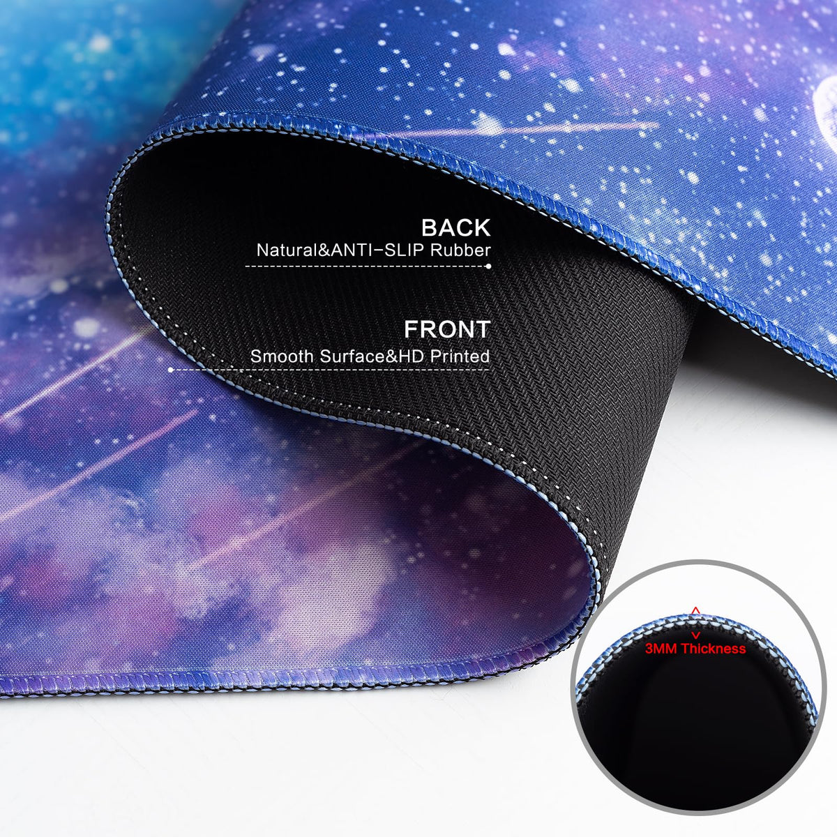 Lokigo Gaming Mouse Pad, Large Mouse Pad for Desk, Desk Mat Extended Mousepad, Cute Purple DeskPad