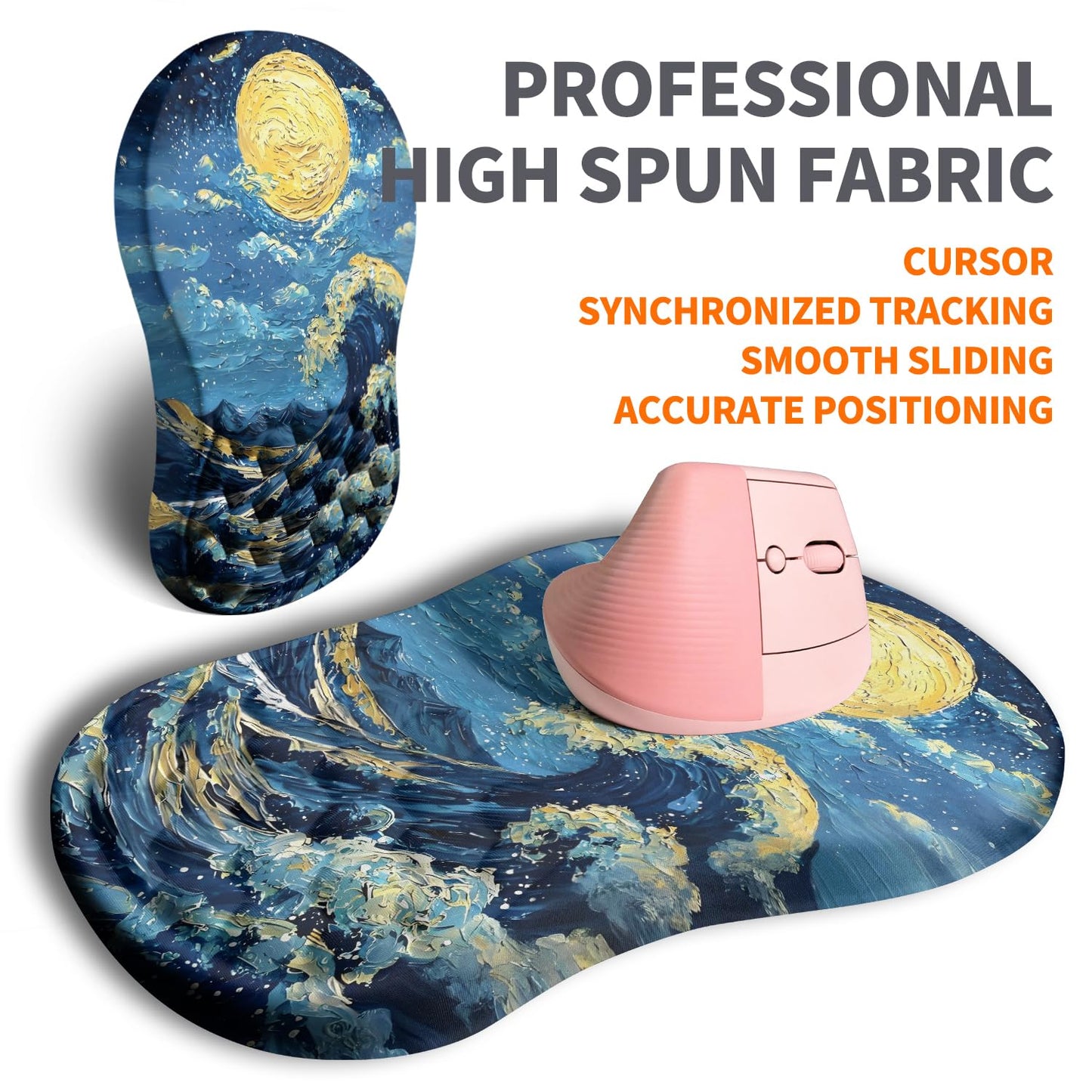Armanza Ergonomic Joint Wrist Support Mouse Pad with Memory Foam Cushion Massage Bump, Carpal