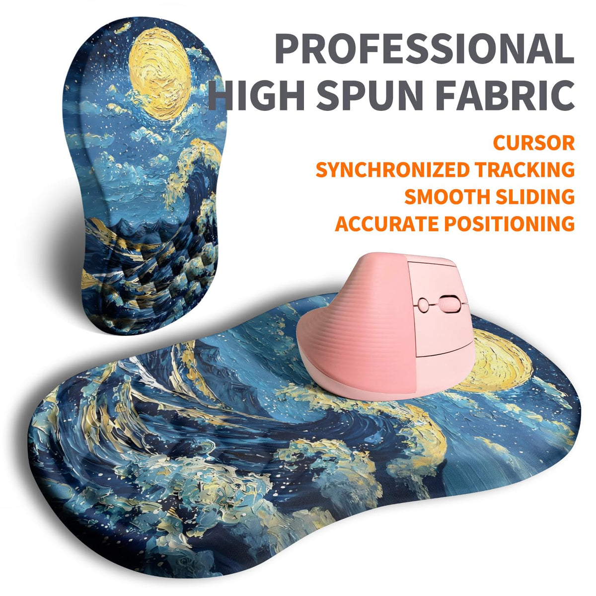 Armanza Ergonomic Joint Wrist Support Mouse Pad with Memory Foam Cushion Massage Bump, Carpal